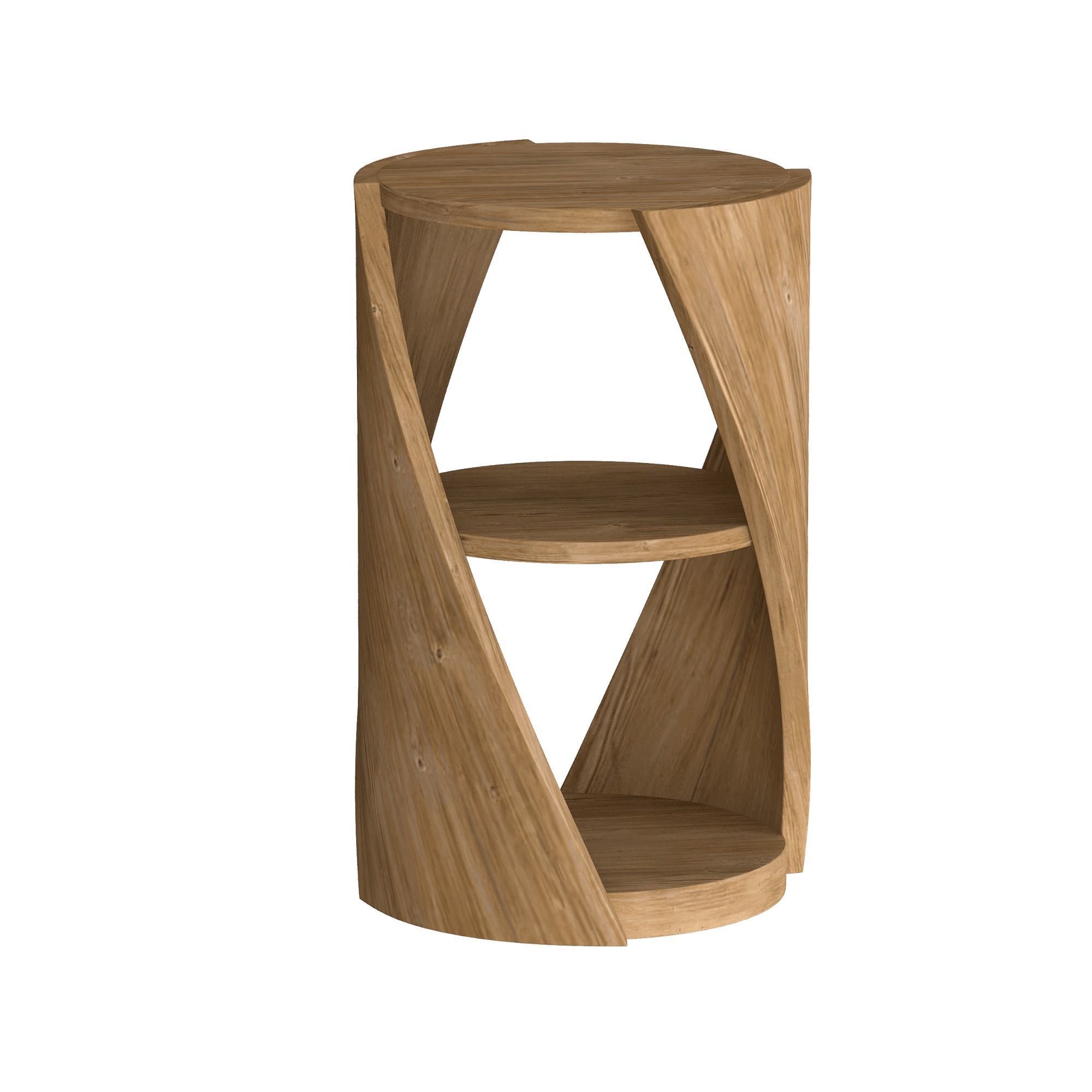 Wooden table Low-poly 3D model_1