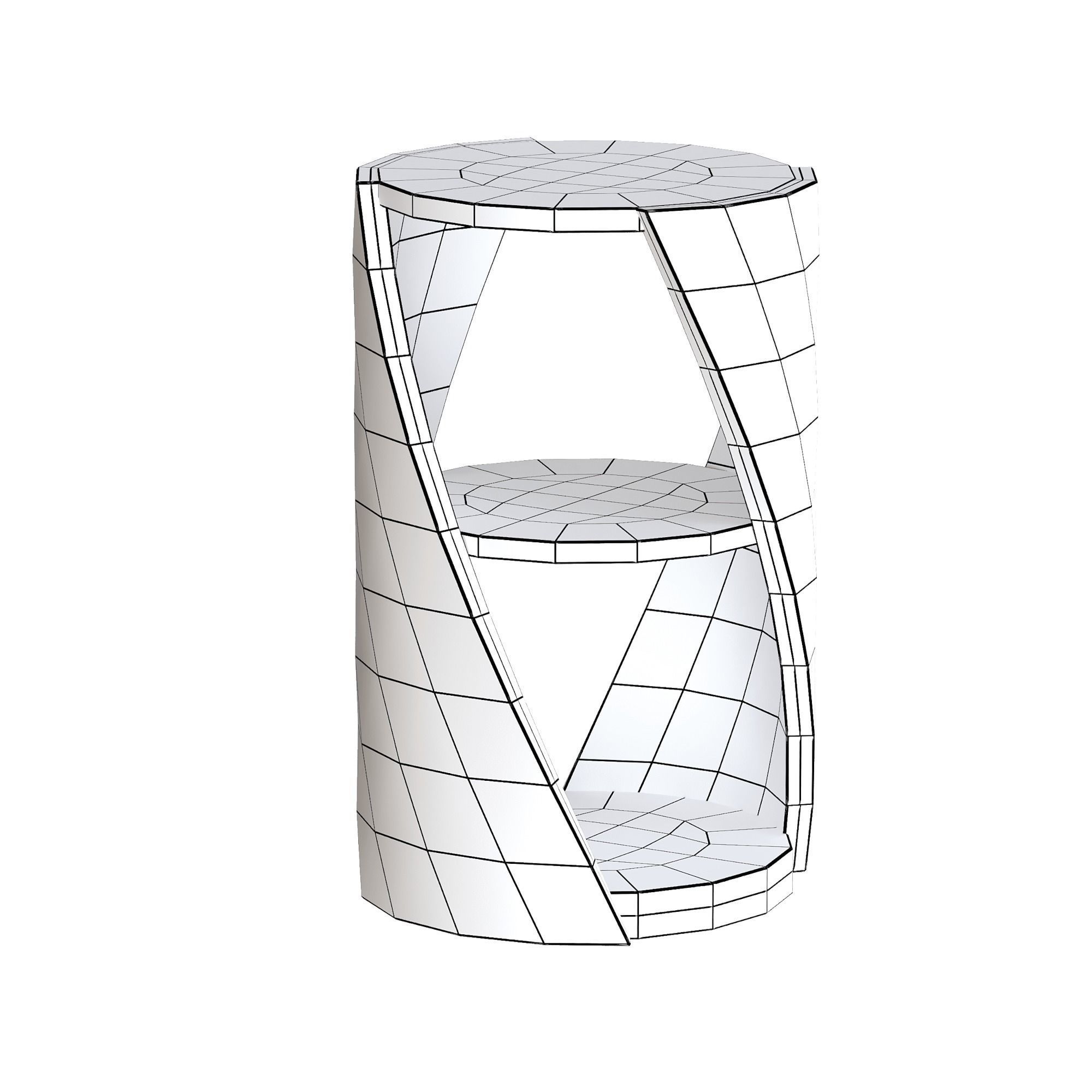 Wooden table Low-poly 3D model_3
