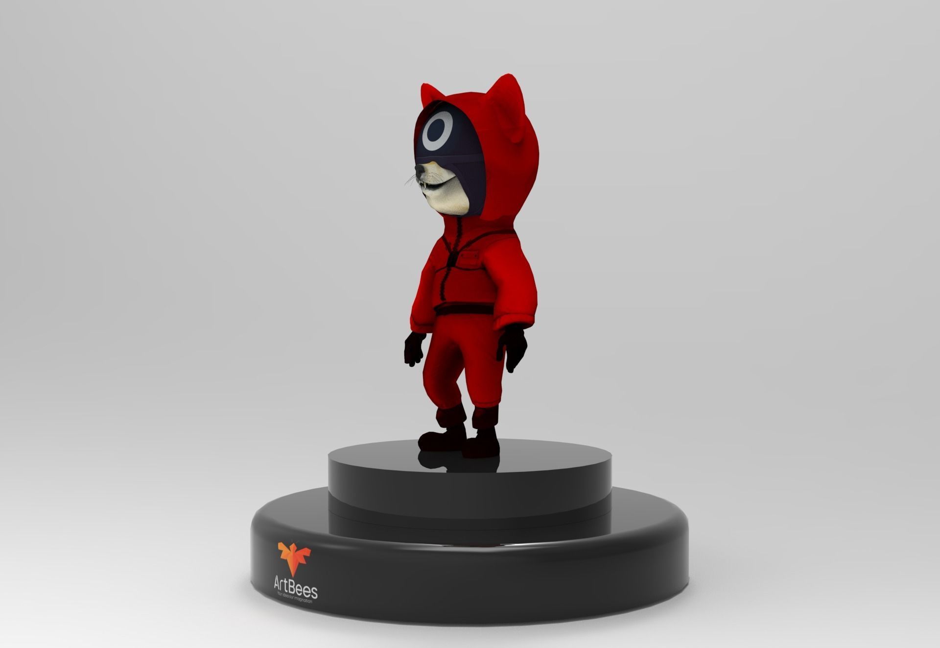 Stylized Shiba Squid Game Character Low-poly 3D model_2