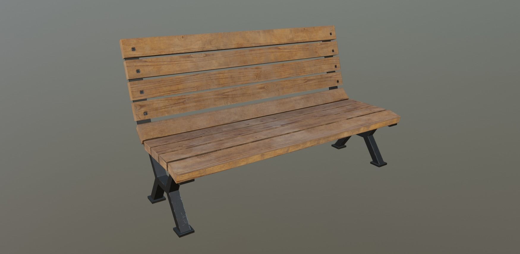 Park Bench  Low-poly 3D model_1
