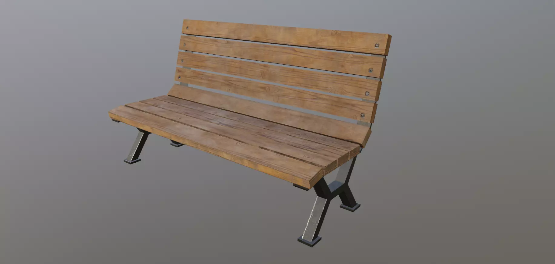 Park Bench  Low-poly 3D model_0
