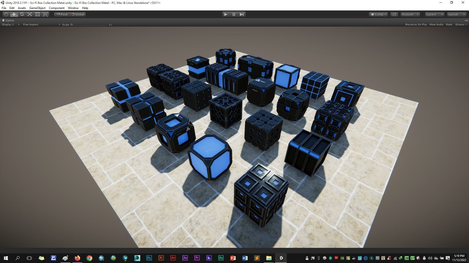 Sic-Fi Box Collection Metal Low-poly 3D model_19