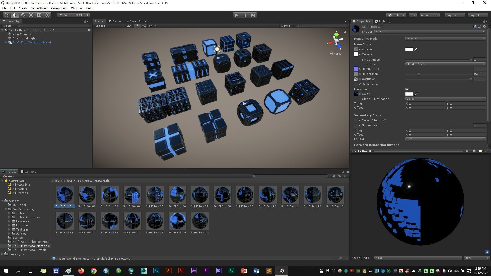 Sic-Fi Box Collection Metal Low-poly 3D model_15