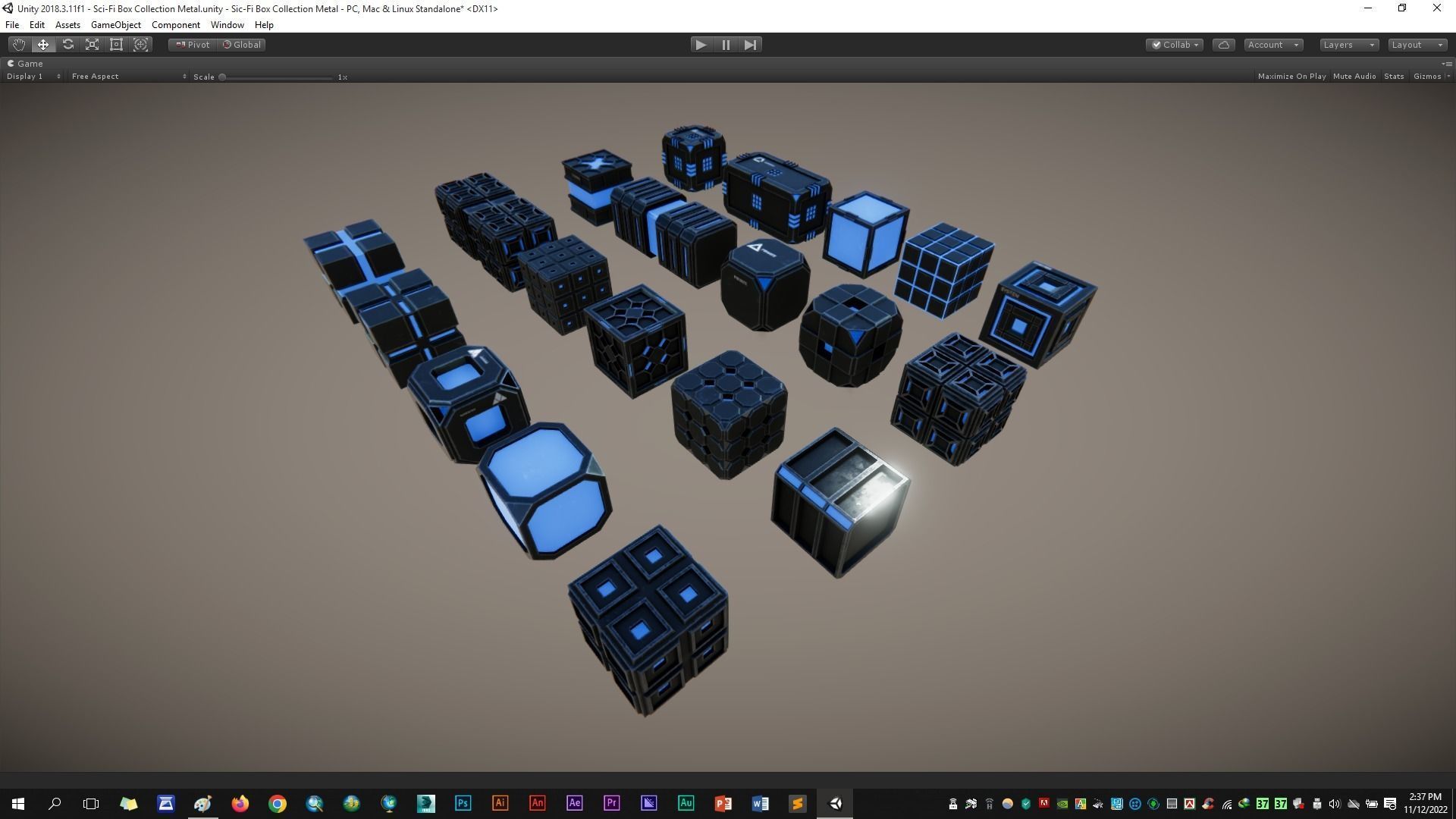 Sic-Fi Box Collection Metal Low-poly 3D model_13