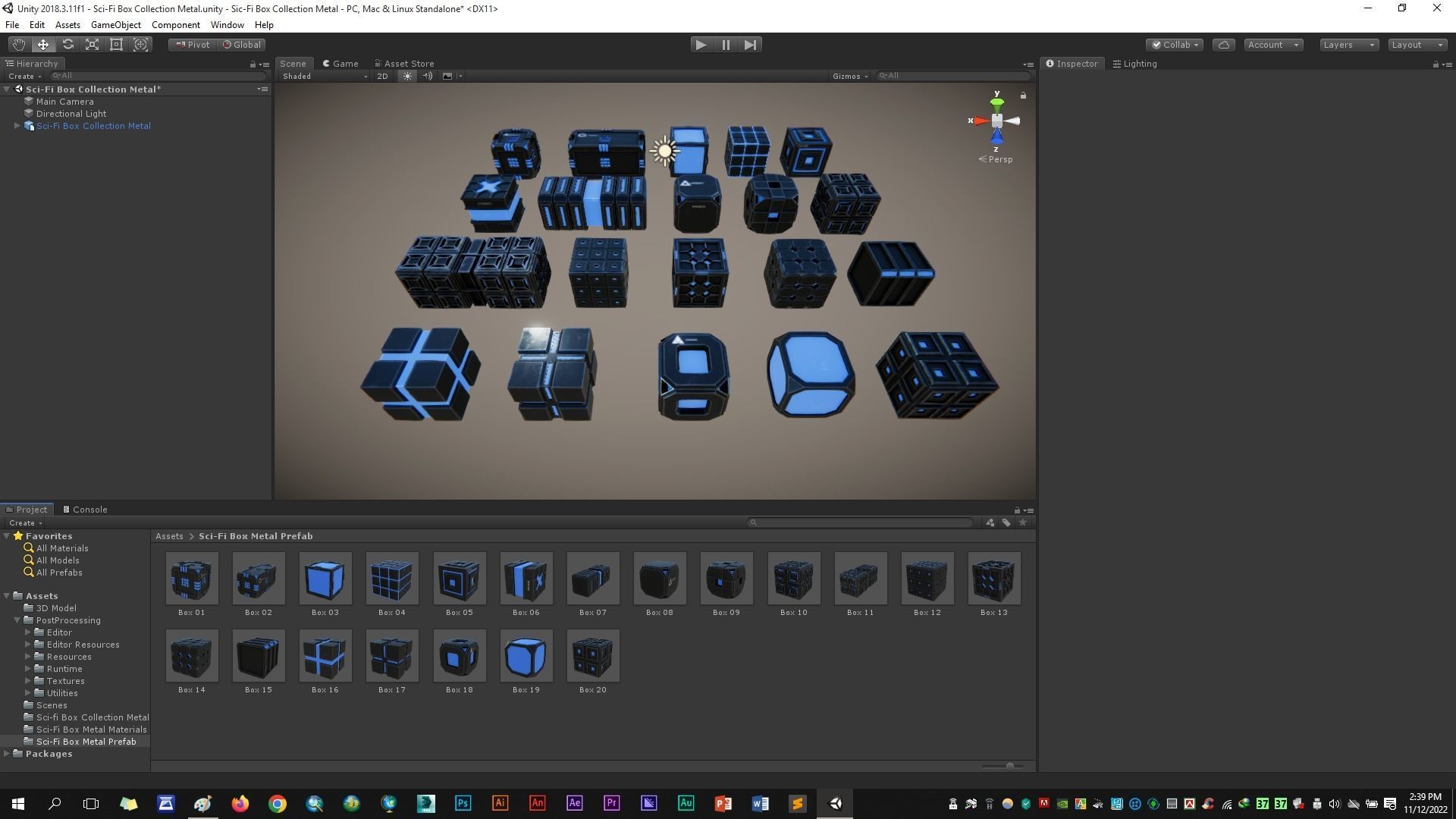 Sic-Fi Box Collection Metal Low-poly 3D model_16