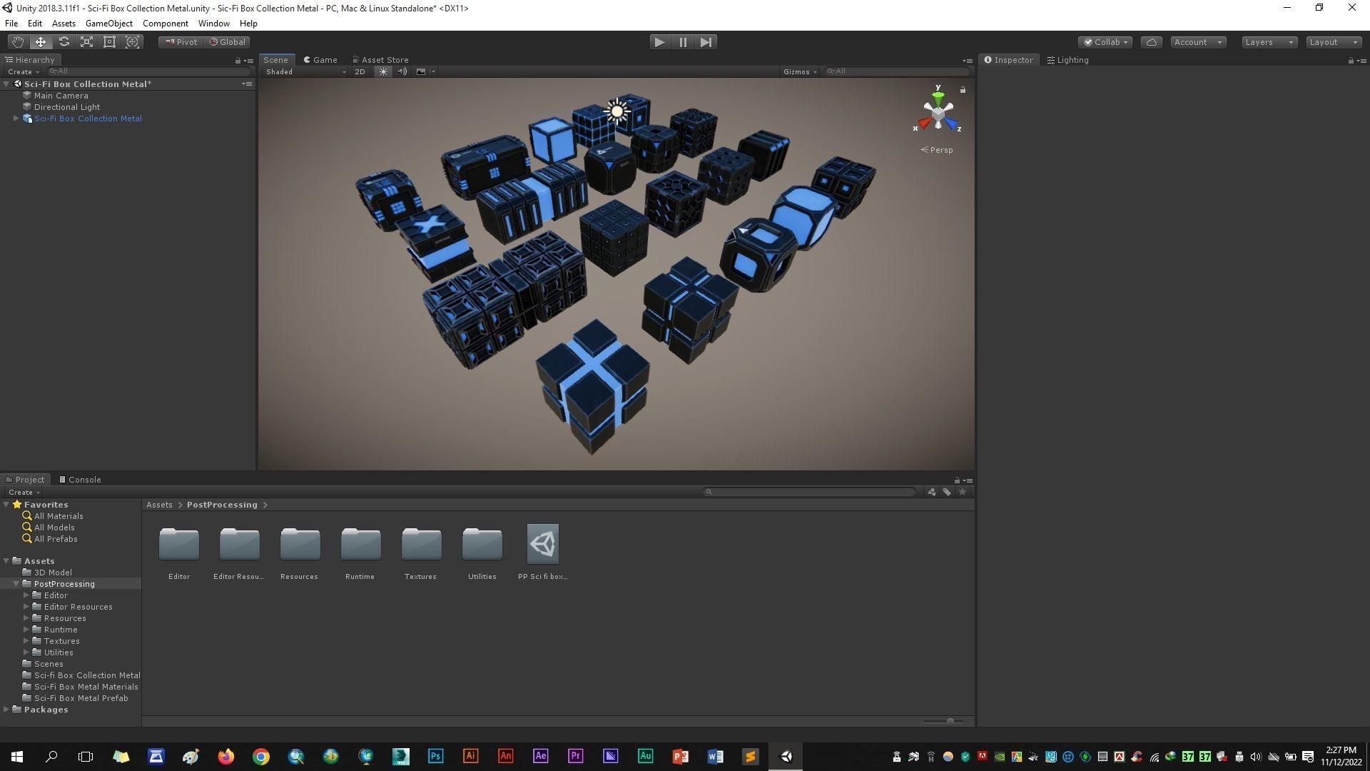 Sic-Fi Box Collection Metal Low-poly 3D model_10