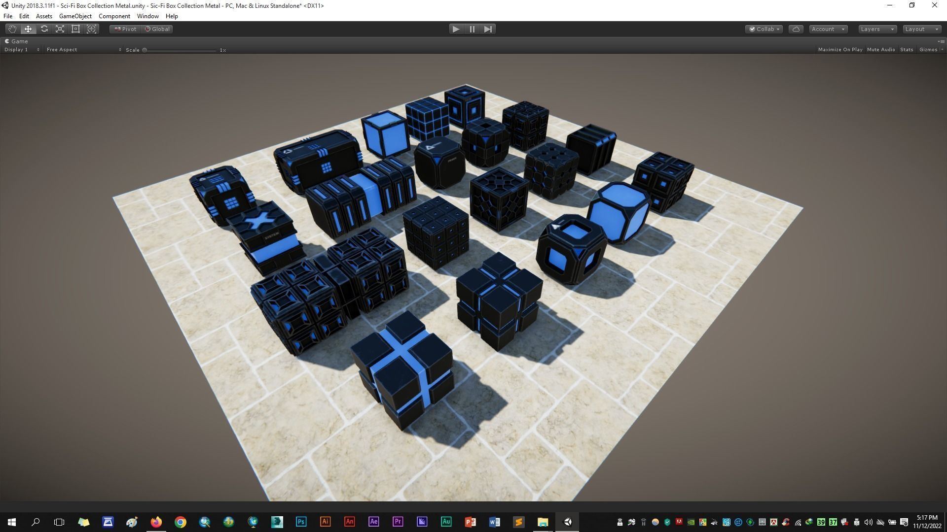 Sic-Fi Box Collection Metal Low-poly 3D model_18