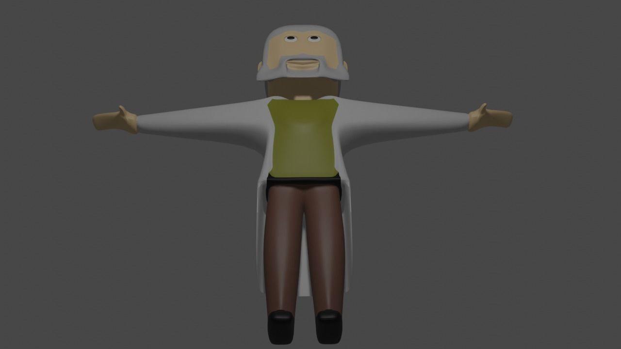 scientist cartoon character Free 3D model_4