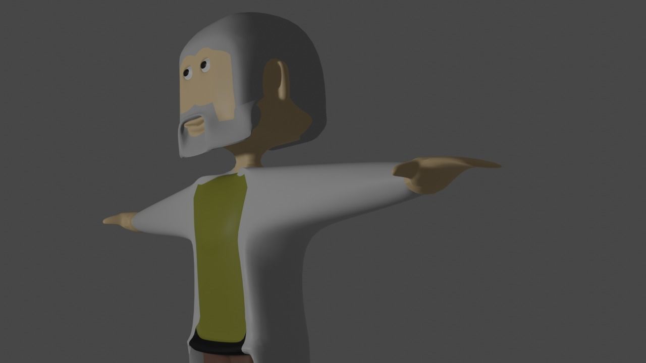 scientist cartoon character Free 3D model_2