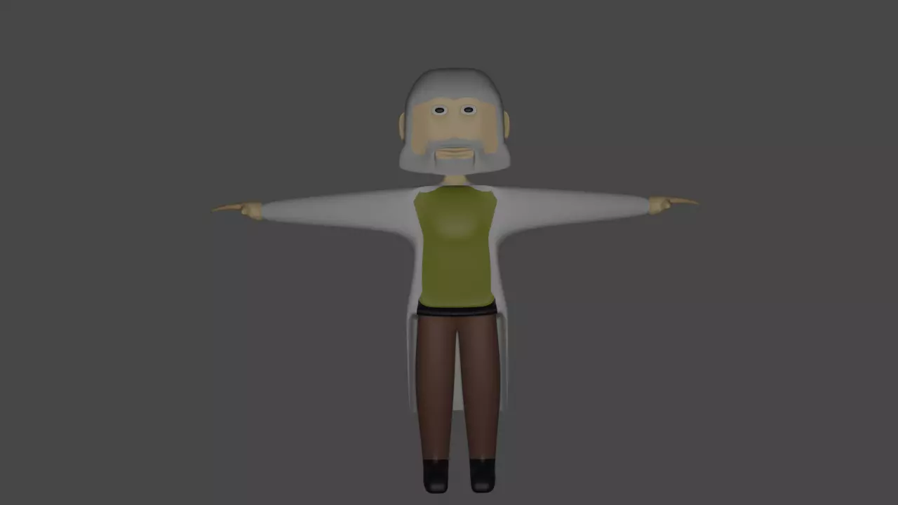 scientist cartoon character Free 3D model_0