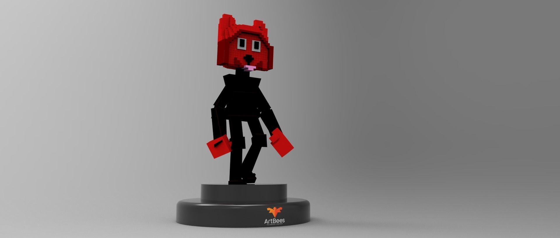 Cube World Game Character Low-poly 3D model_4
