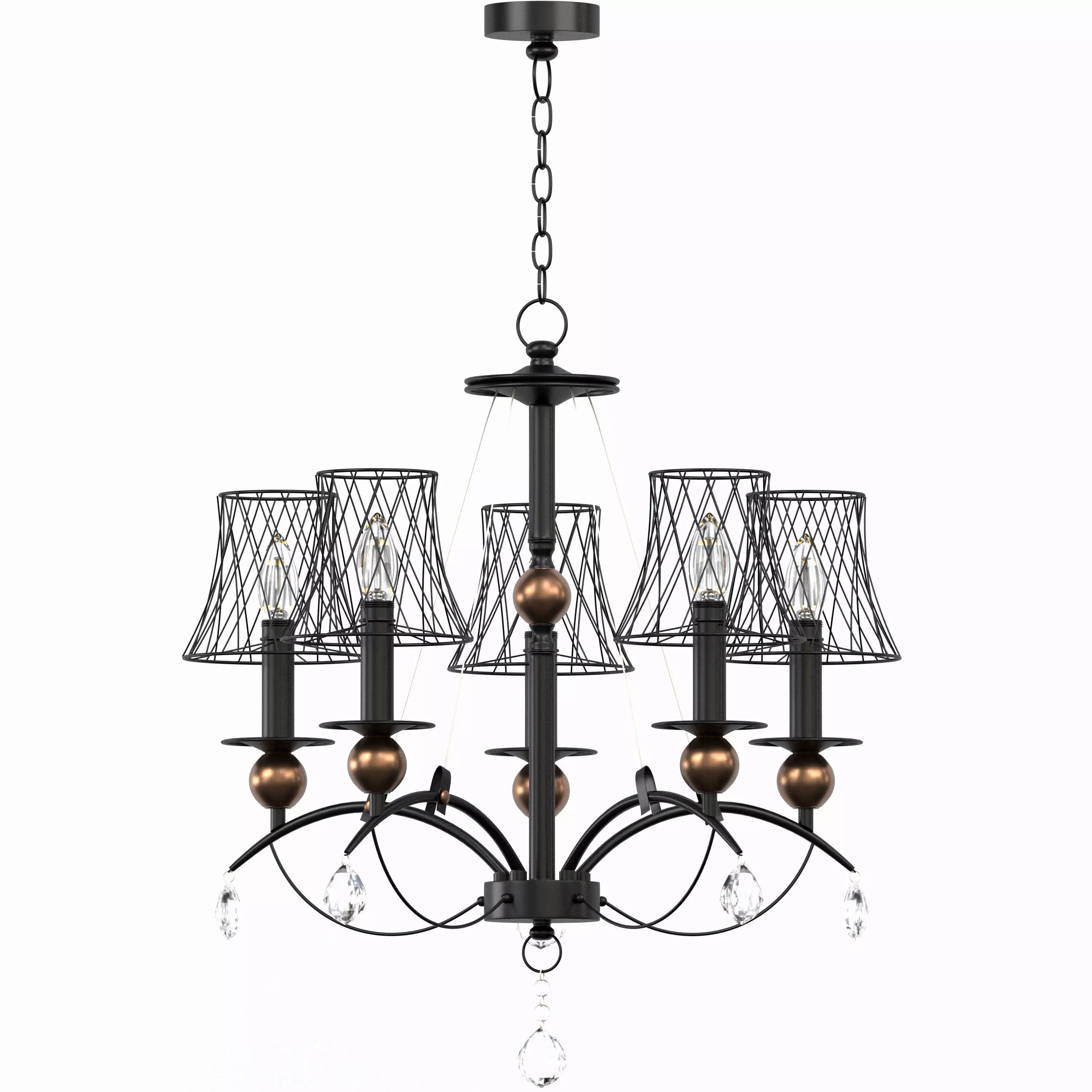 Hanging chandelier Lussole Lgo Arivaca 3D model_0
