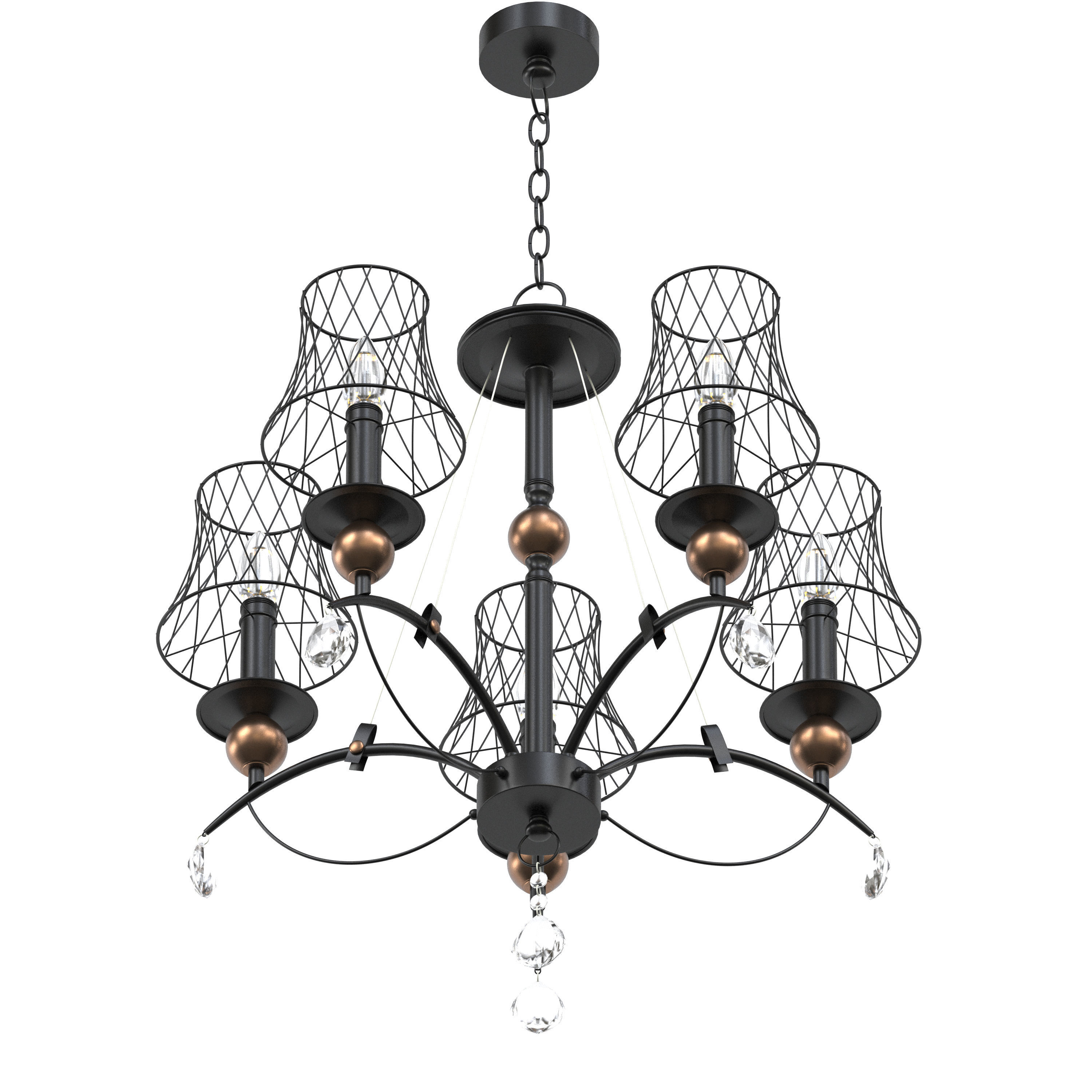 Hanging chandelier Lussole Lgo Arivaca 3D model_2
