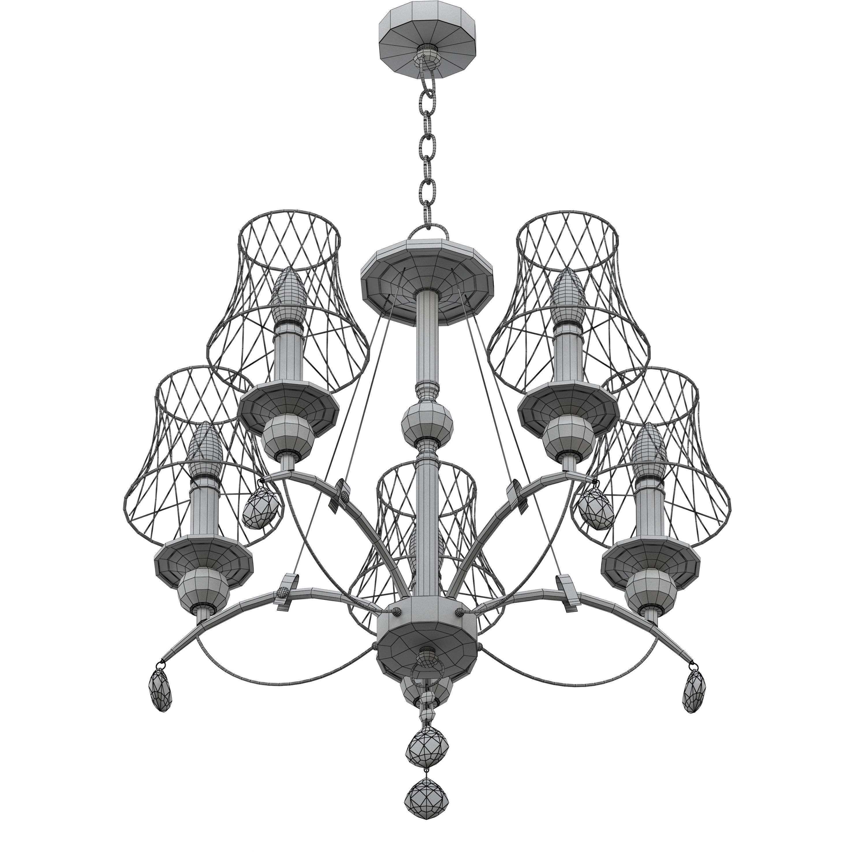 Hanging chandelier Lussole Lgo Arivaca 3D model_3