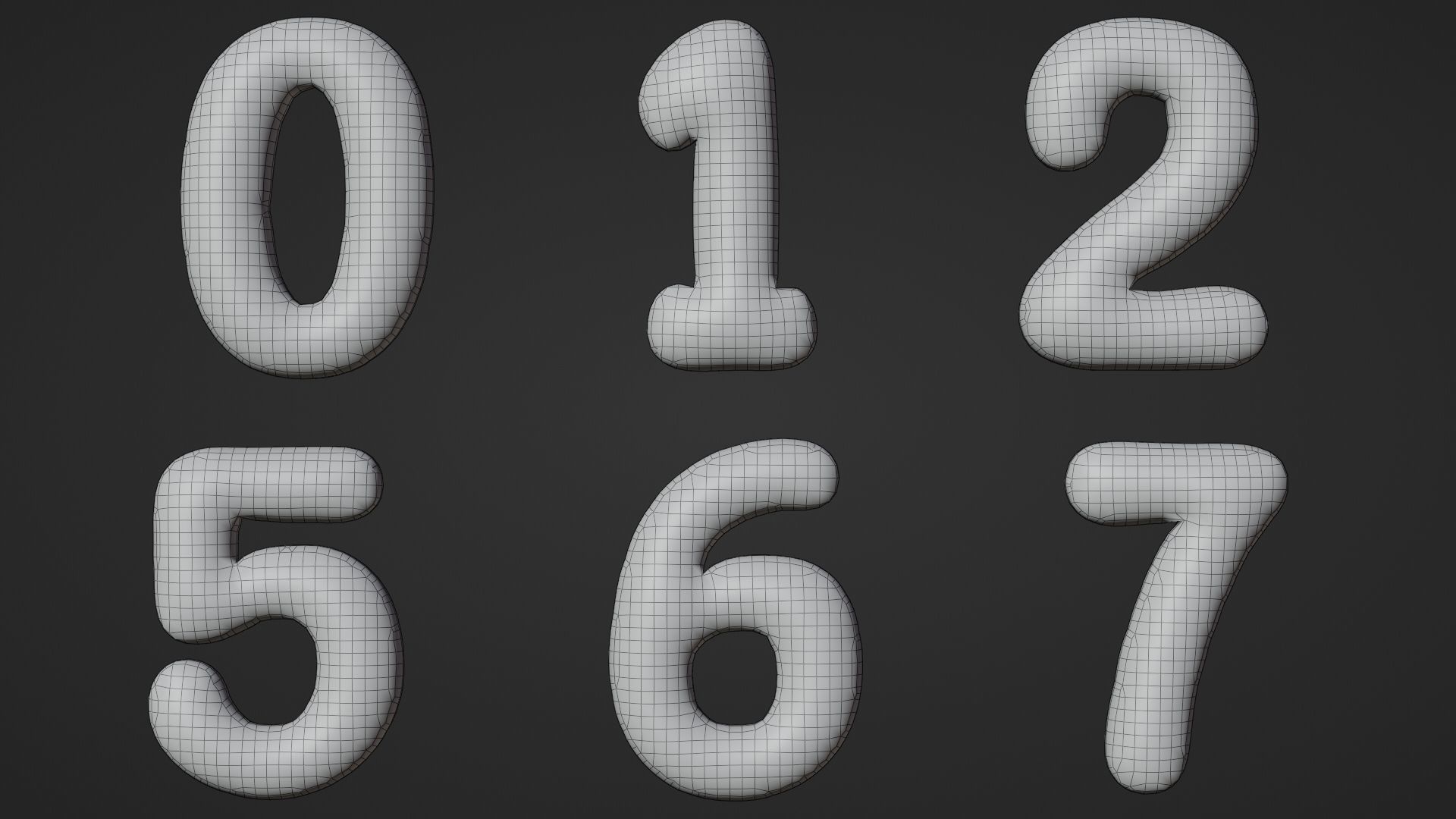 Balloons Alphabet and Numbers 3D model_14