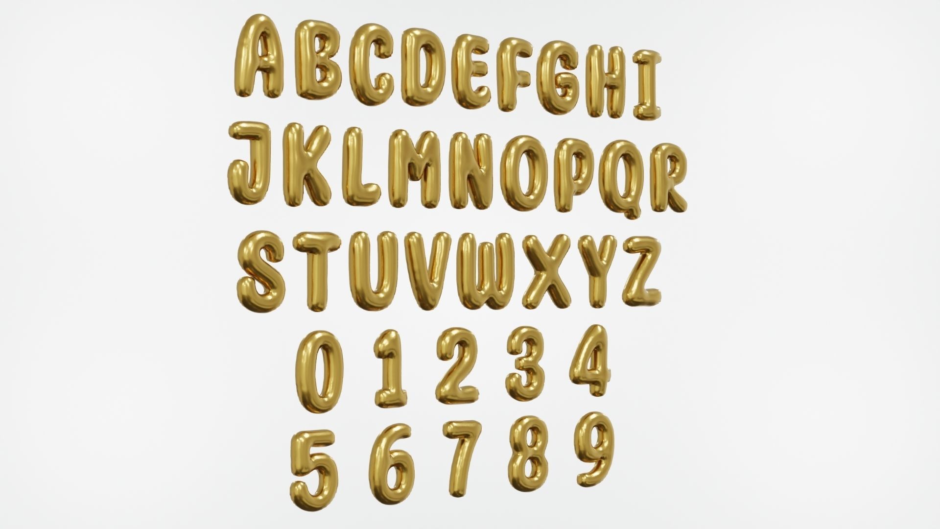 Balloons Alphabet and Numbers 3D model_3