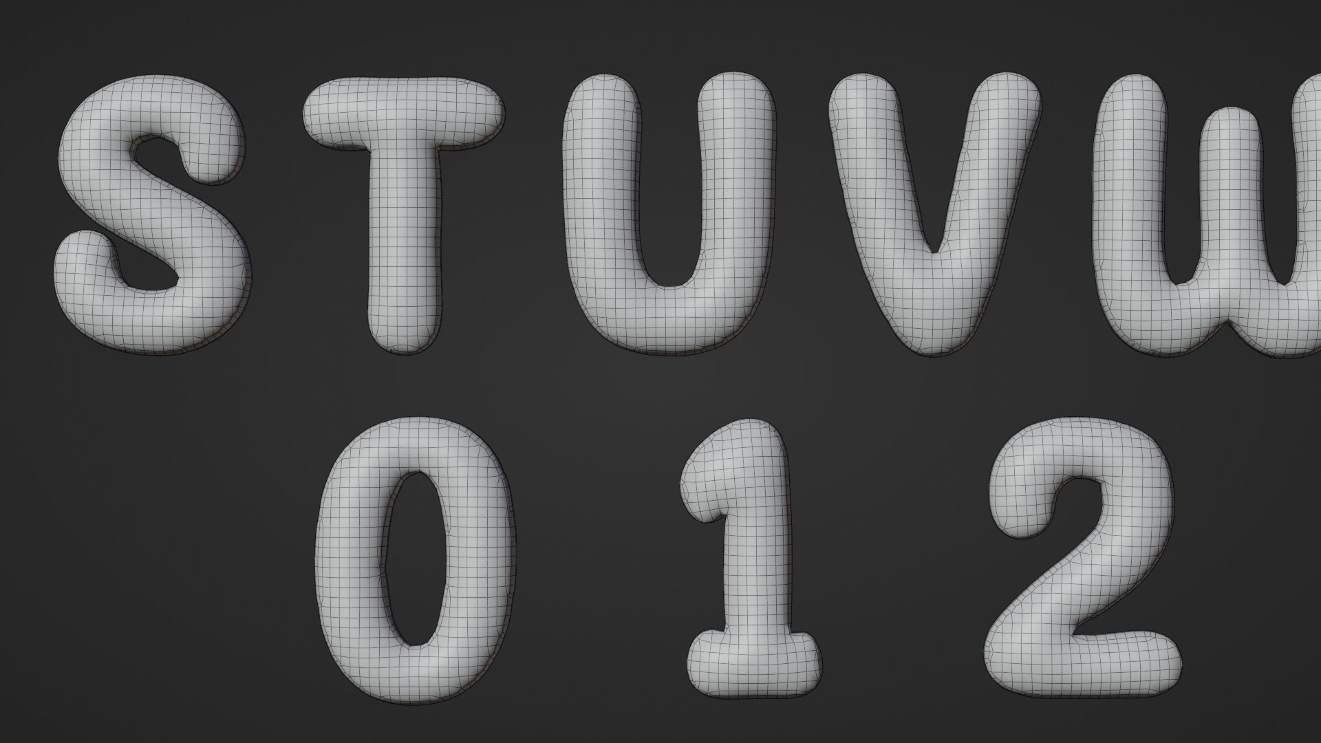 Balloons Alphabet and Numbers 3D model_12