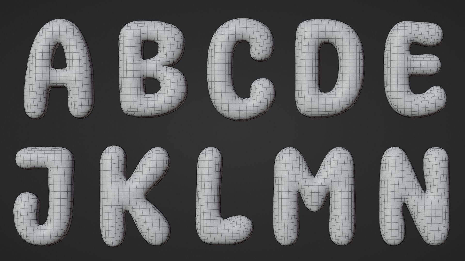 Balloons Alphabet and Numbers 3D model_10