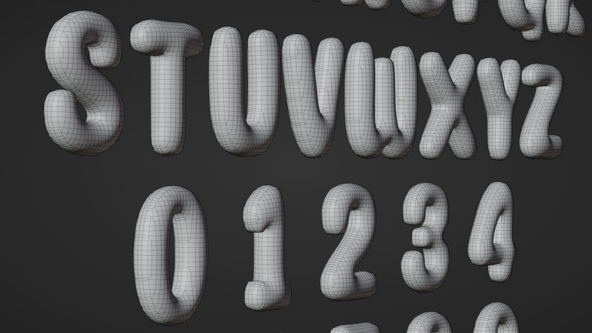 Balloons Alphabet and Numbers 3D model_17