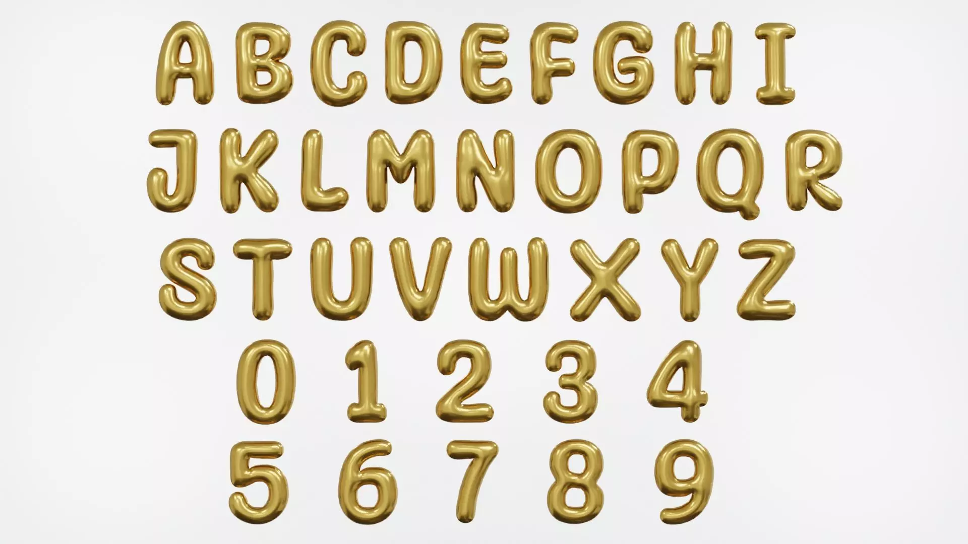 Balloons Alphabet and Numbers 3D model_0