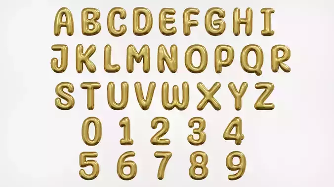Balloons Alphabet and Numbers 3D model
