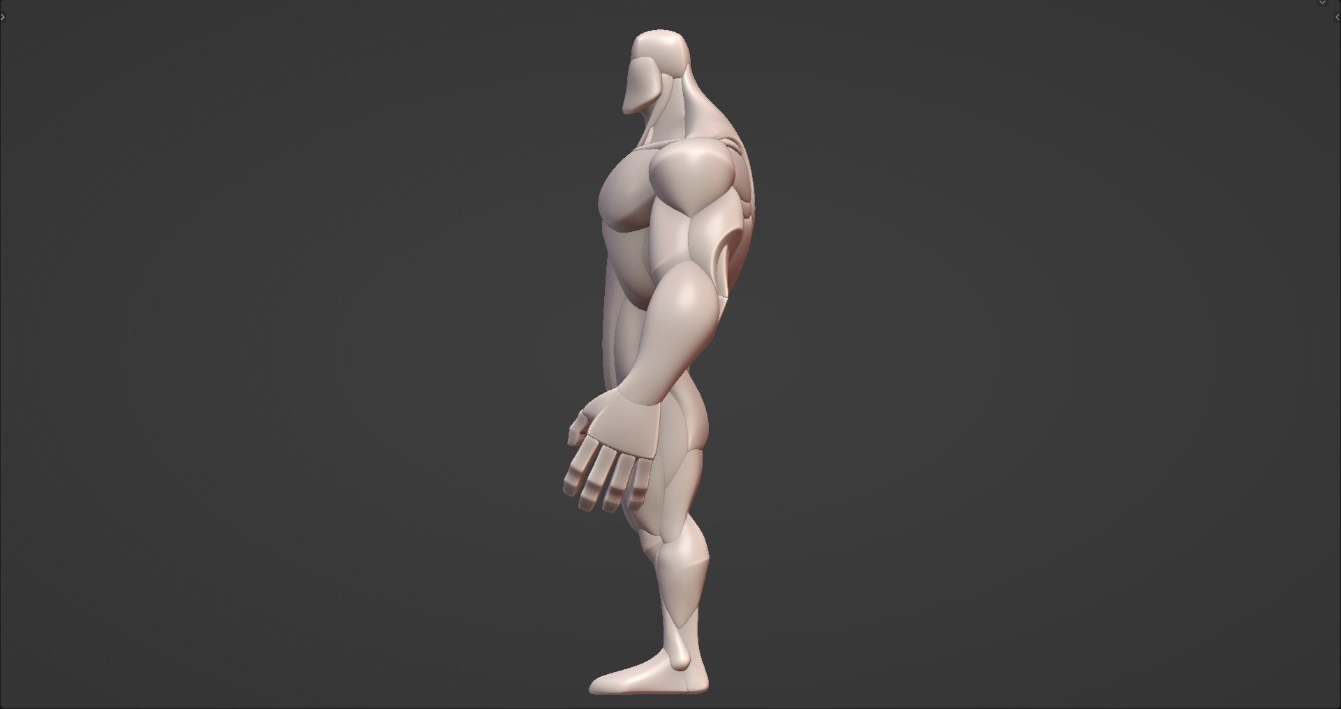 Stylized Big Guy Anatomy Blockout 3D model_8