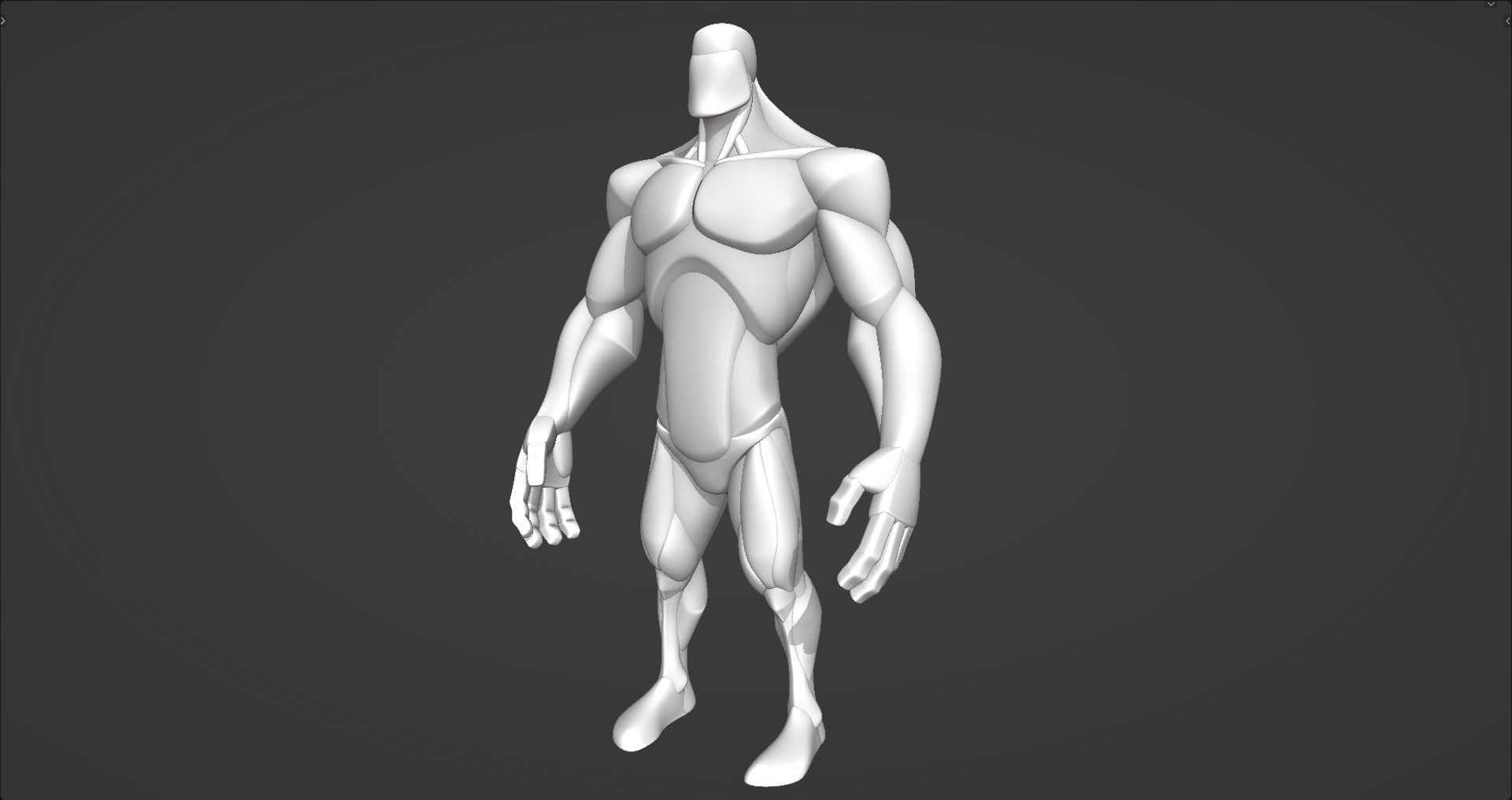 Stylized Big Guy Anatomy Blockout 3D model_10