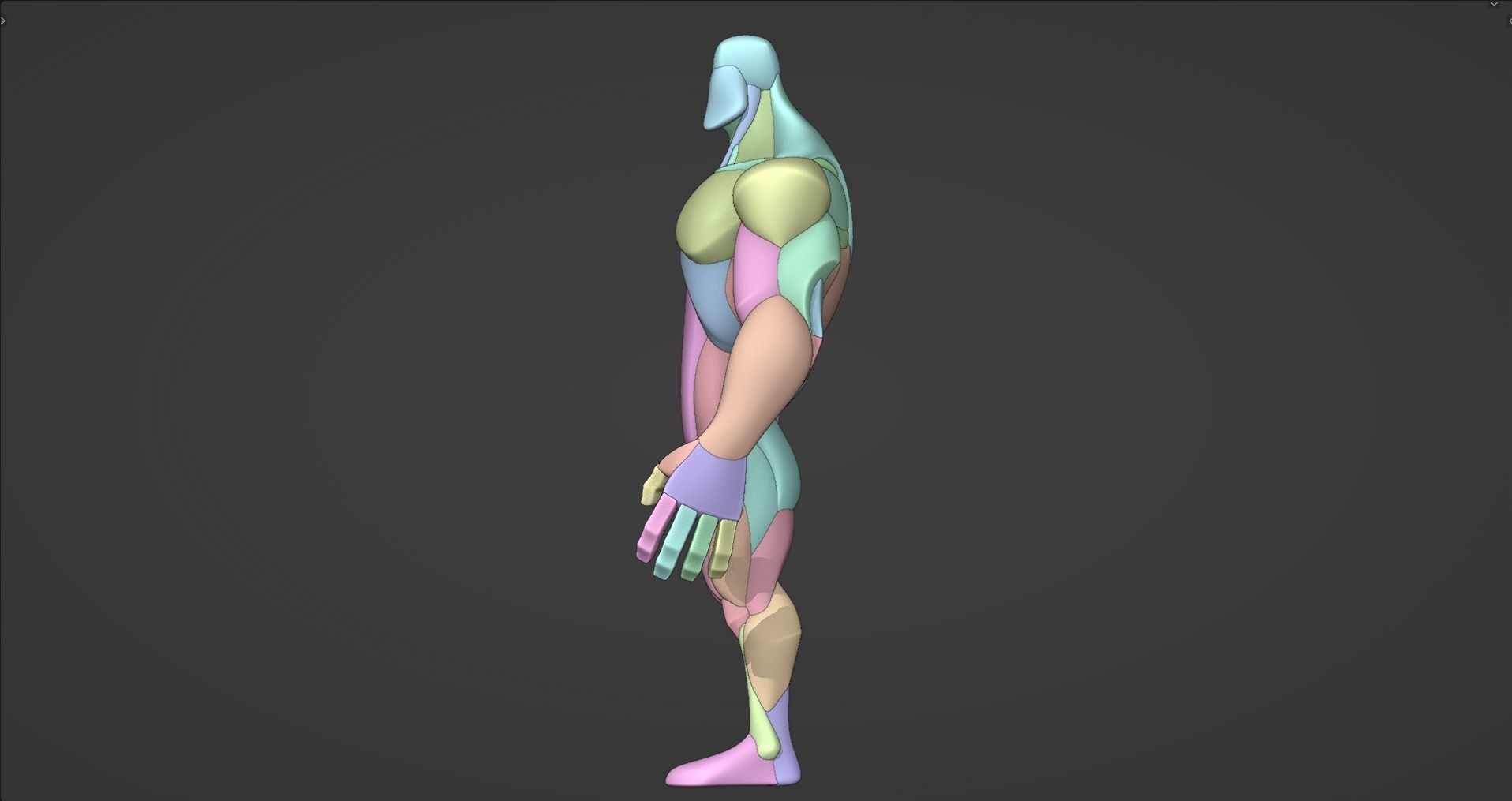 Stylized Big Guy Anatomy Blockout 3D model_3