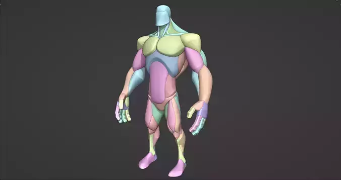 Stylized Big Guy Anatomy Blockout 3D model Stylized Big Guy Anatomy Blockout 3D model