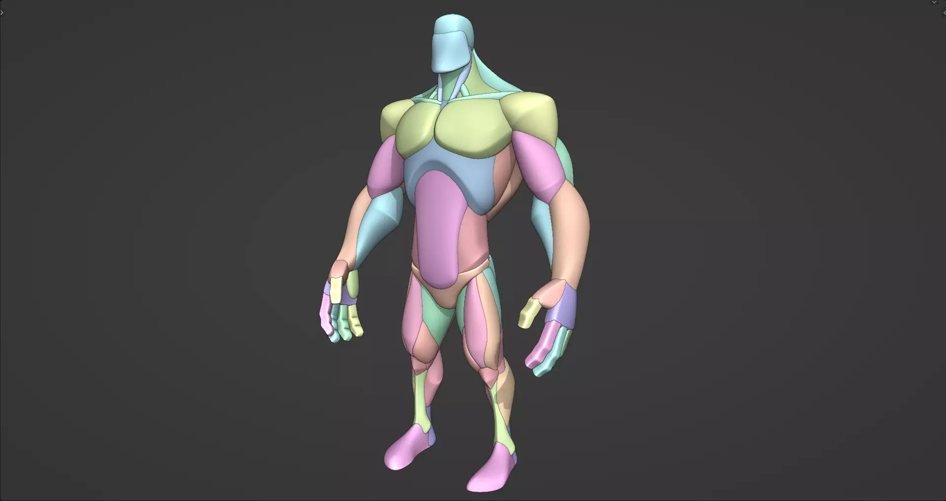 Stylized Big Guy Anatomy Blockout 3D model_0