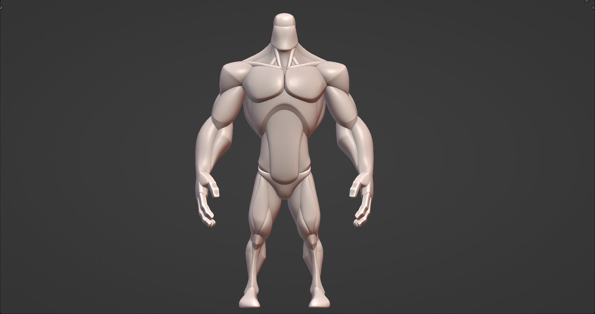 Stylized Big Guy Anatomy Blockout 3D model_7