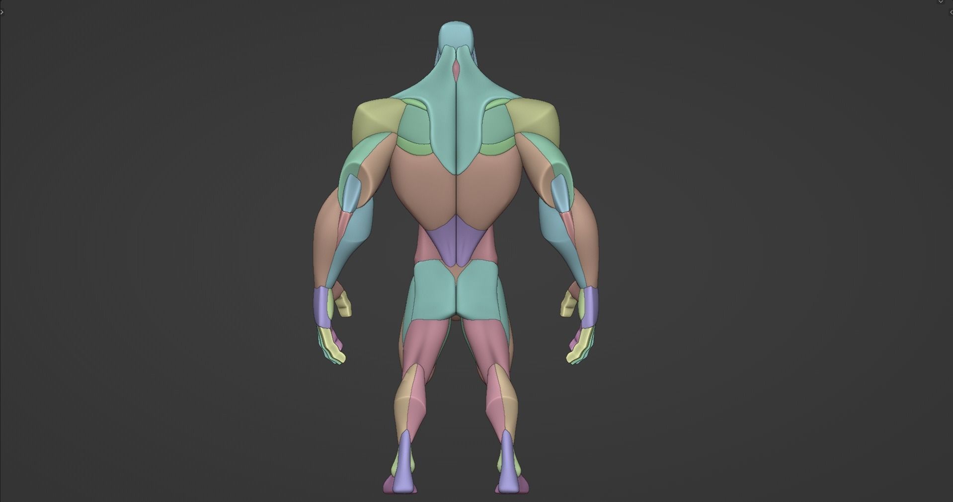 Stylized Big Guy Anatomy Blockout 3D model_4