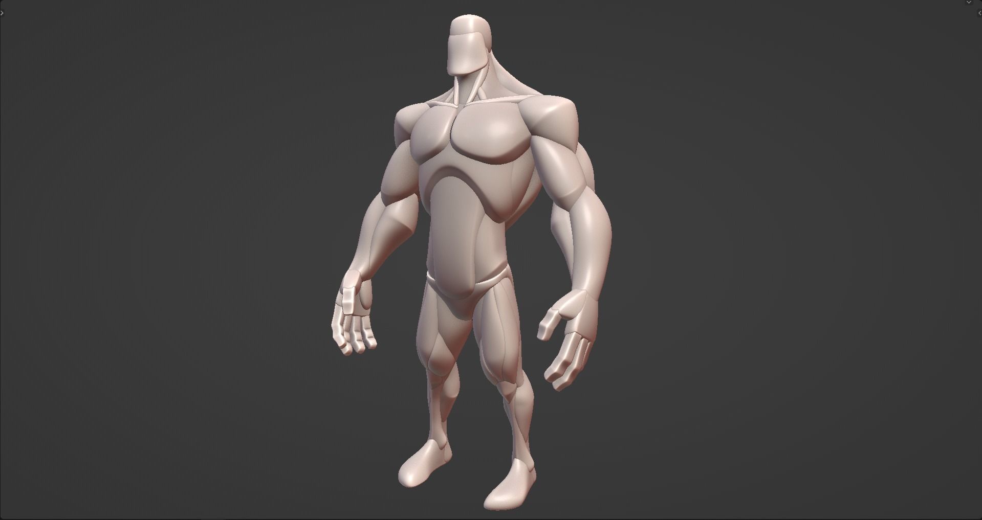Stylized Big Guy Anatomy Blockout 3D model_5