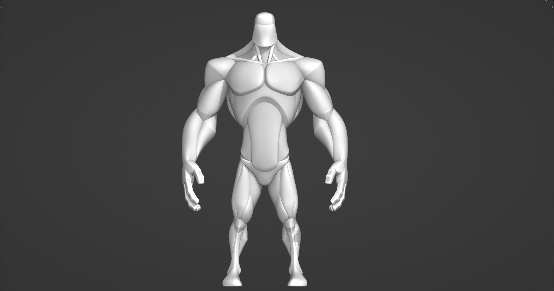 Stylized Big Guy Anatomy Blockout 3D model_12