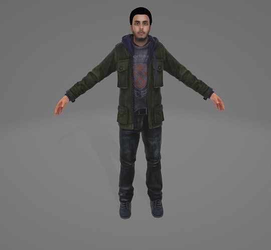 Romee man in jacket Low-poly 3D model