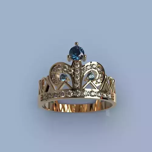 Designer crown ring with diamonds