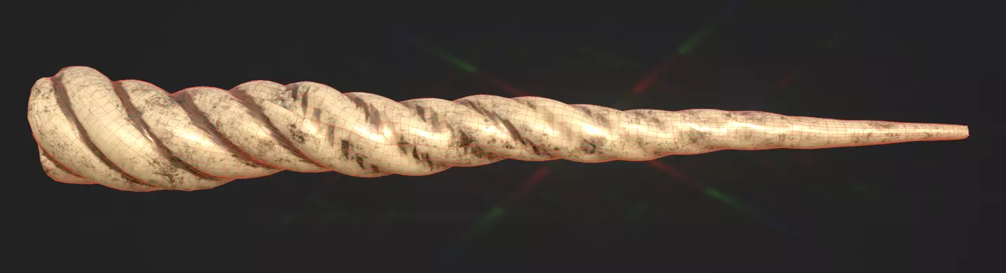 Unicorn Horn Low-poly 3D model_0