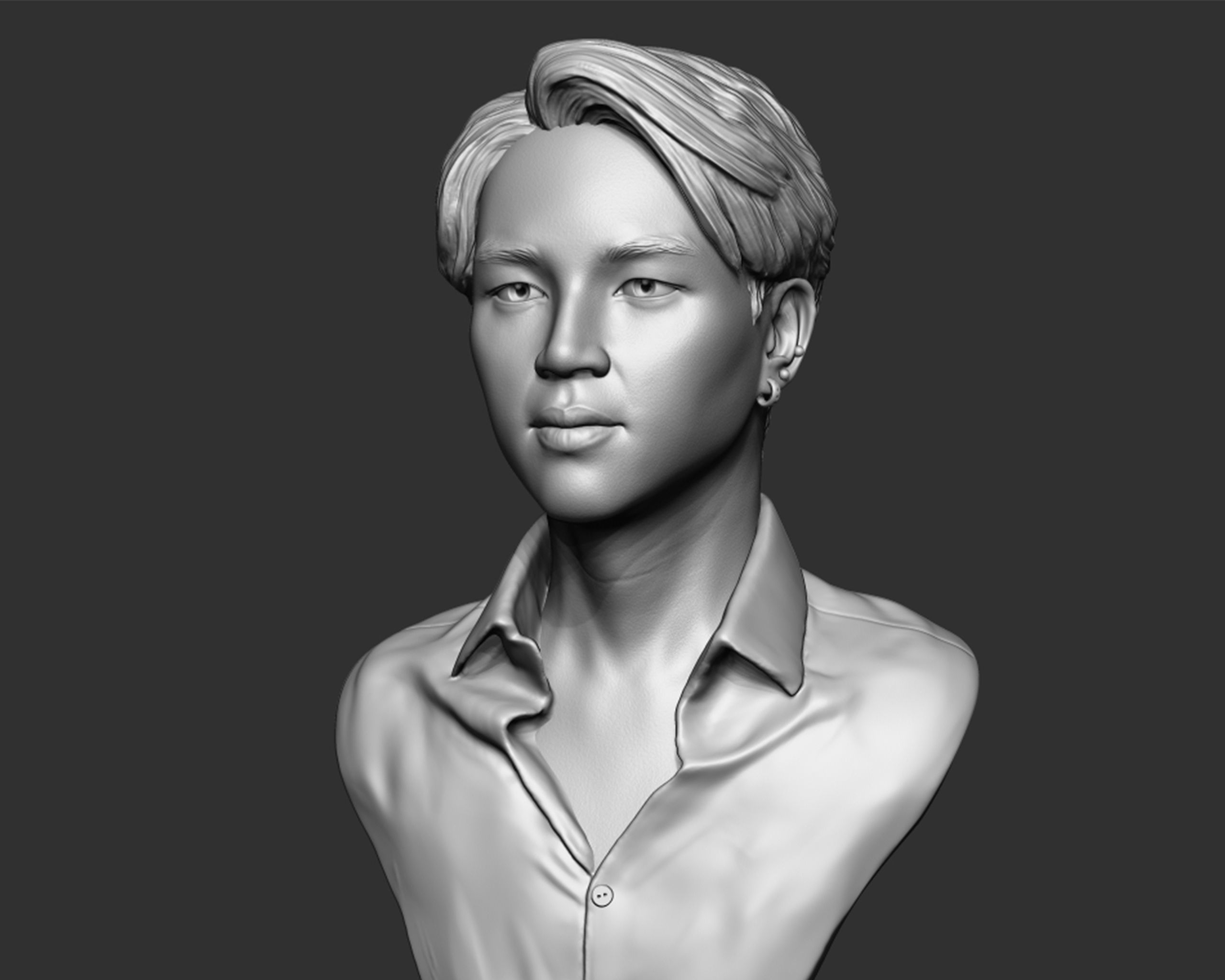 Jimin Bust 3D print model_3