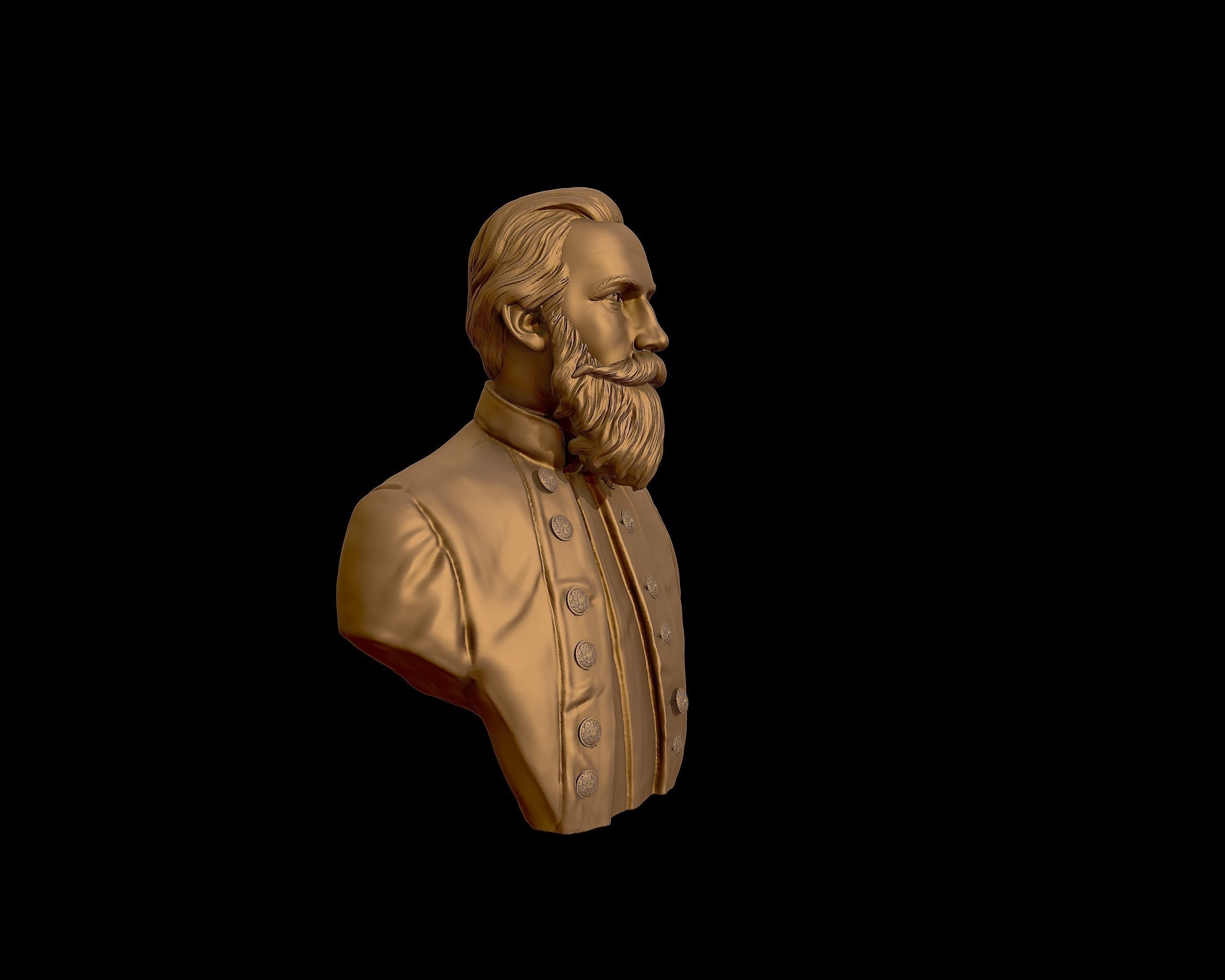 General James Ewell Brown Stuart bust sculpture 3D print model_24