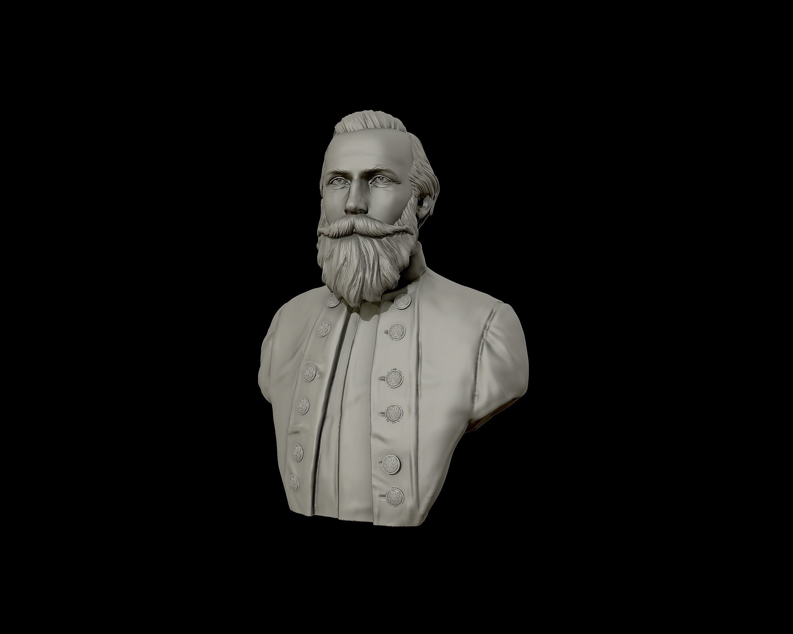 General James Ewell Brown Stuart bust sculpture 3D print model_12