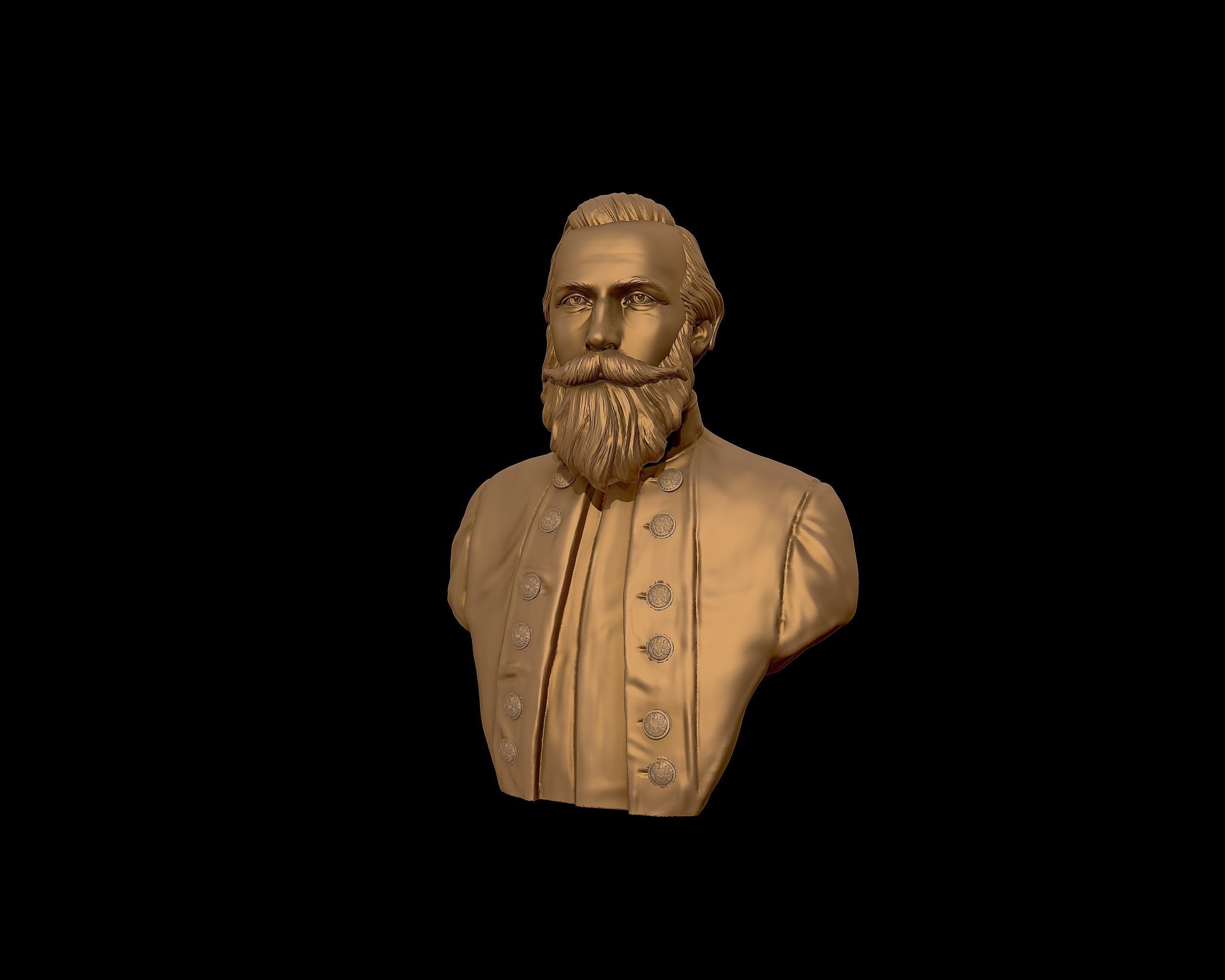 General James Ewell Brown Stuart bust sculpture 3D print model_22