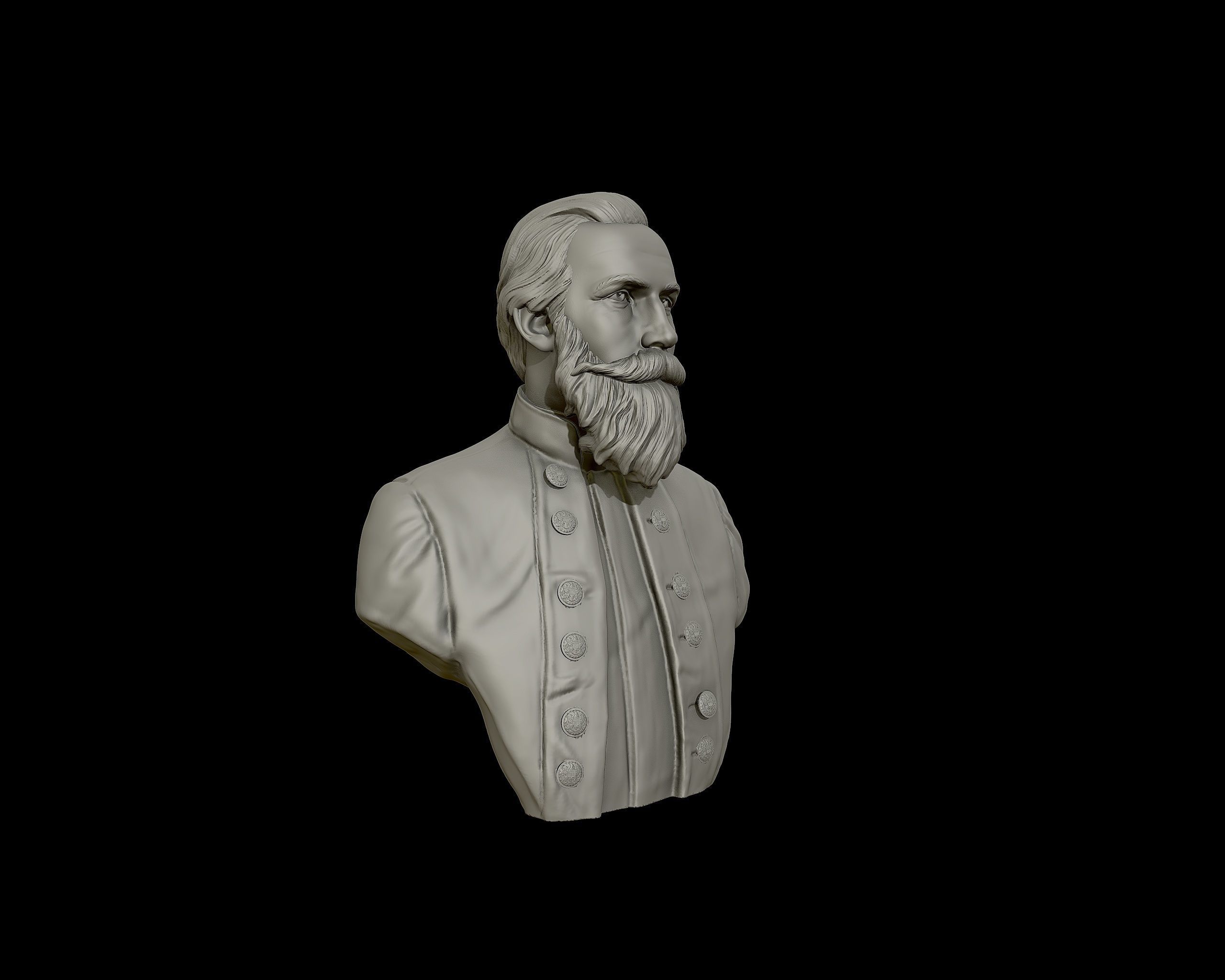 General James Ewell Brown Stuart bust sculpture 3D print model_18