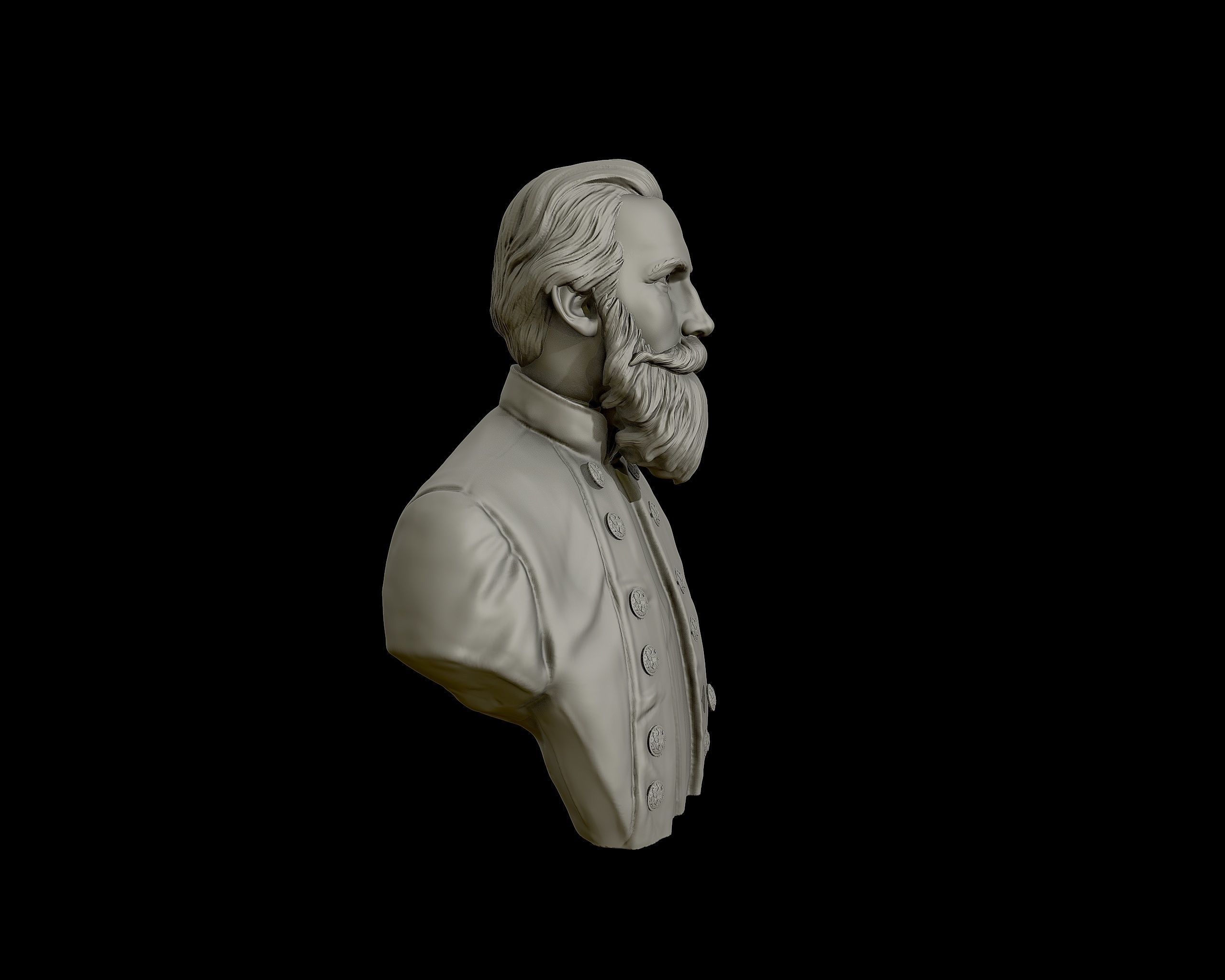 General James Ewell Brown Stuart bust sculpture 3D print model_8