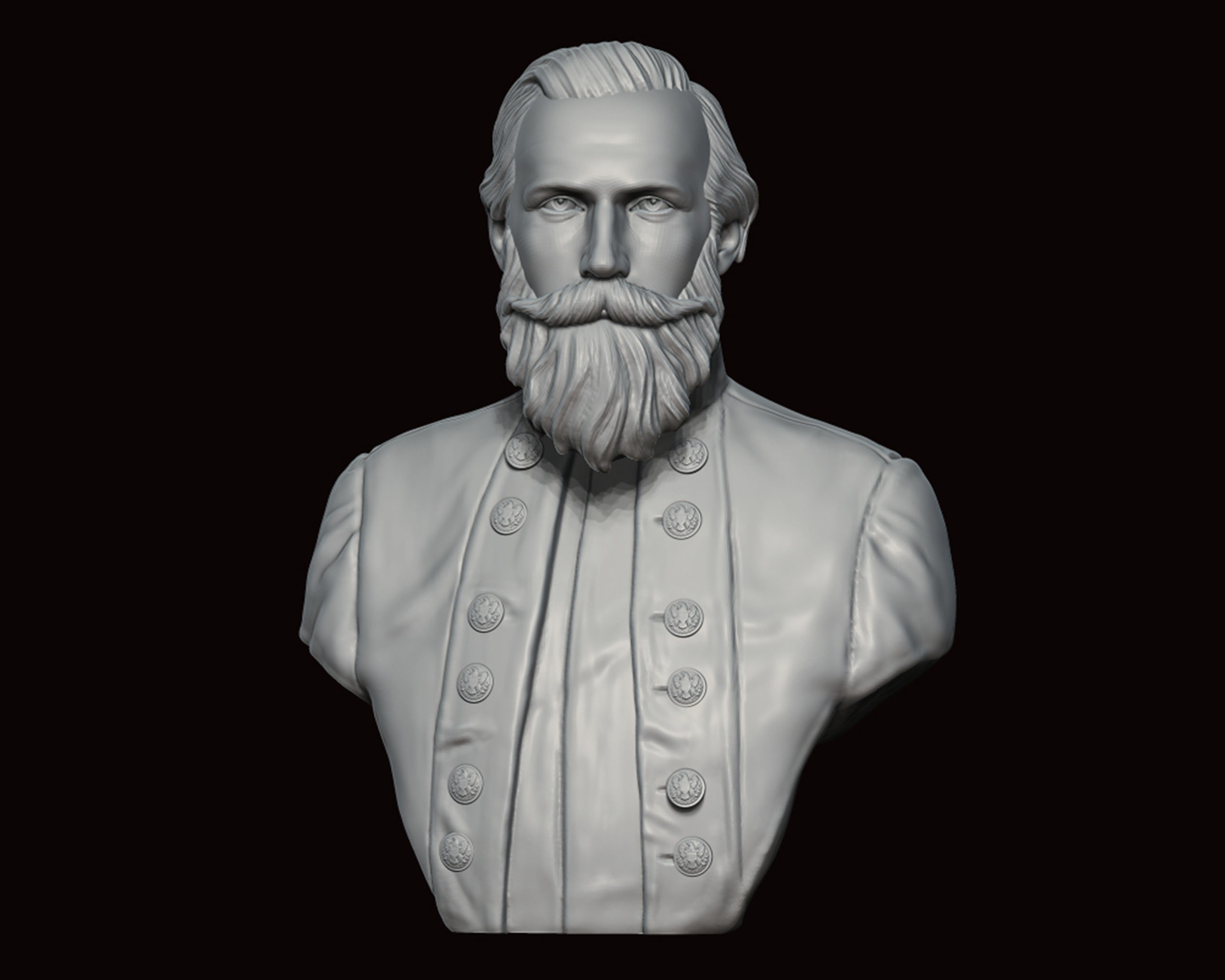 General James Ewell Brown Stuart bust sculpture 3D print model_2