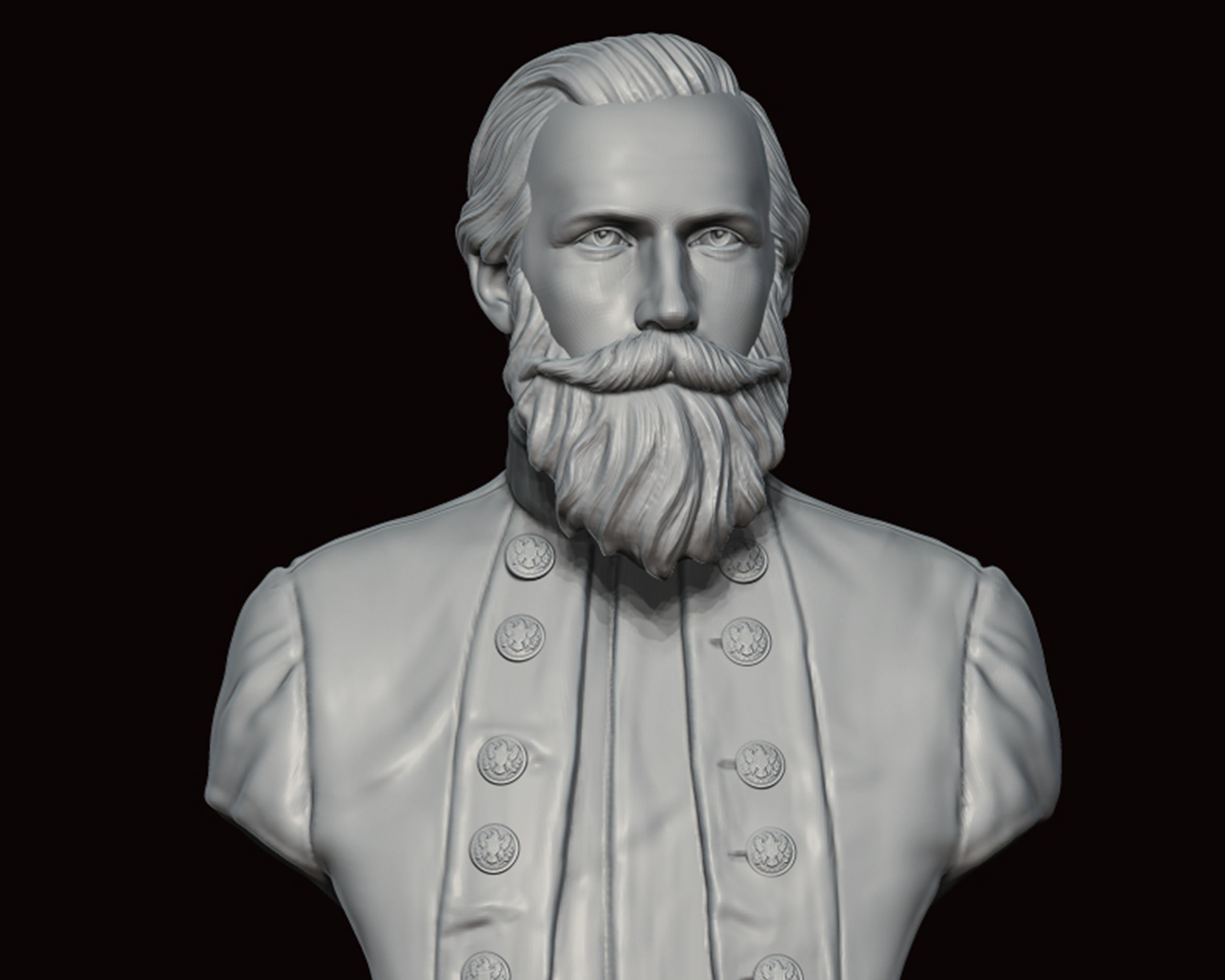General James Ewell Brown Stuart bust sculpture 3D print model_4