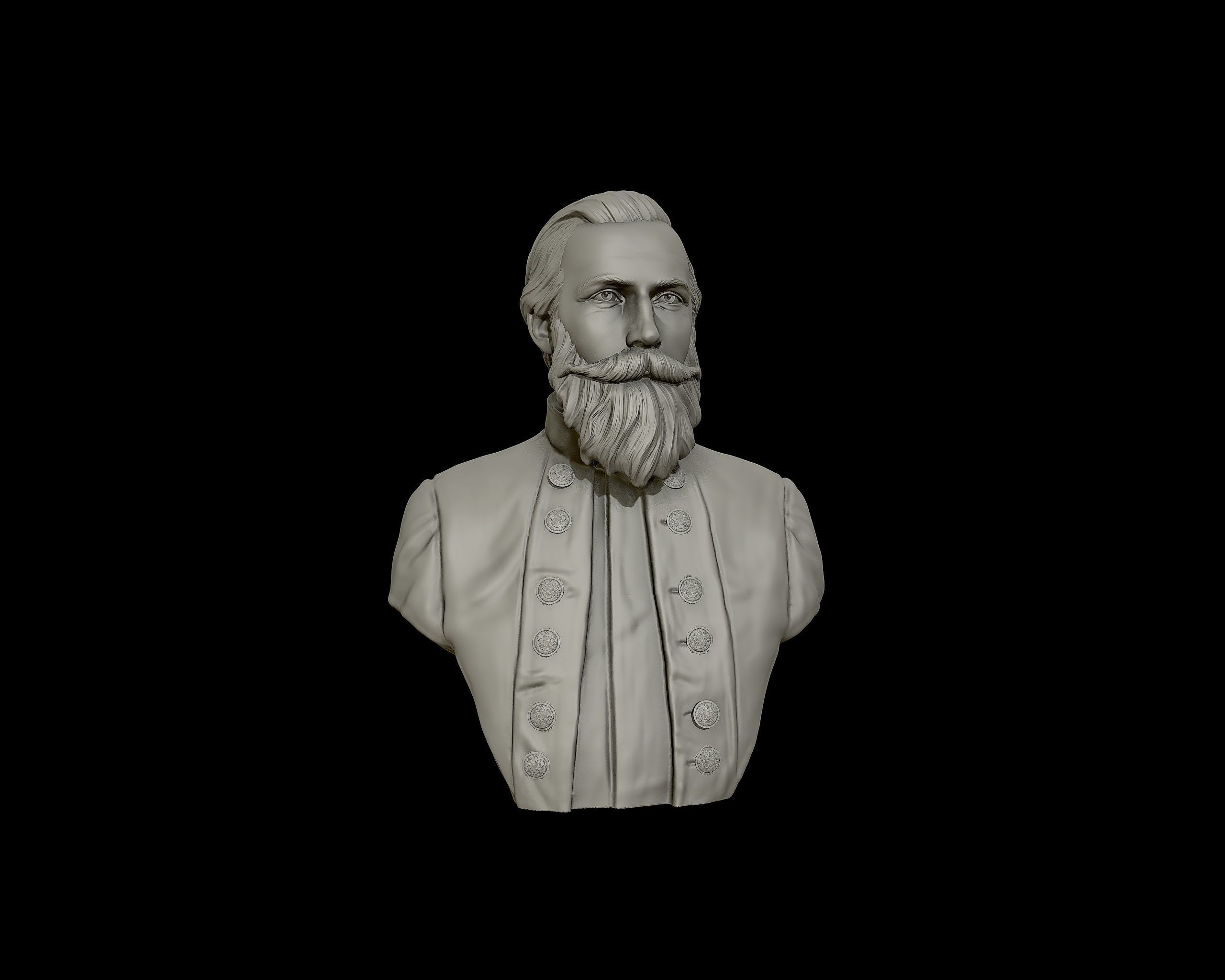 General James Ewell Brown Stuart bust sculpture 3D print model_19