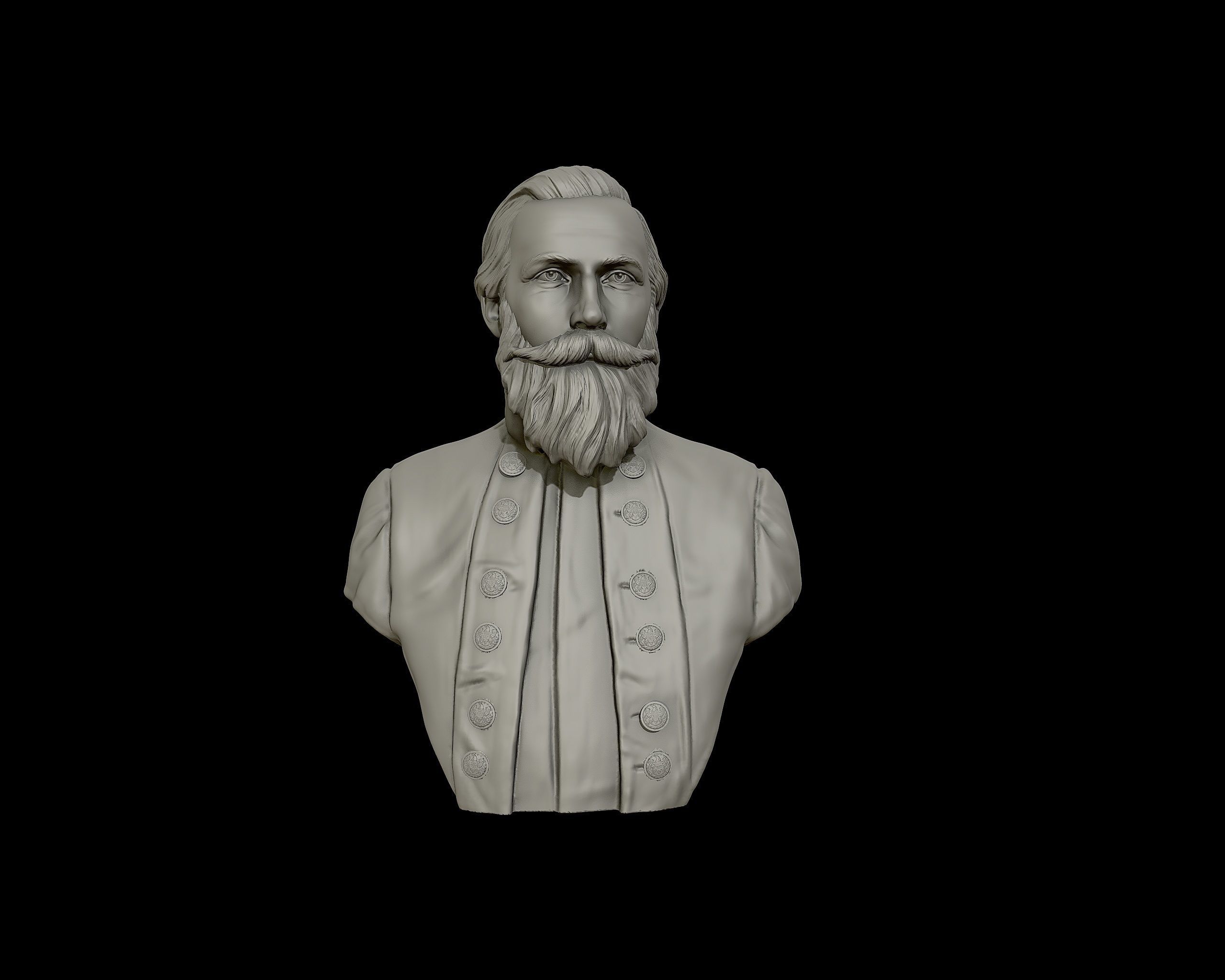 General James Ewell Brown Stuart bust sculpture 3D print model_10