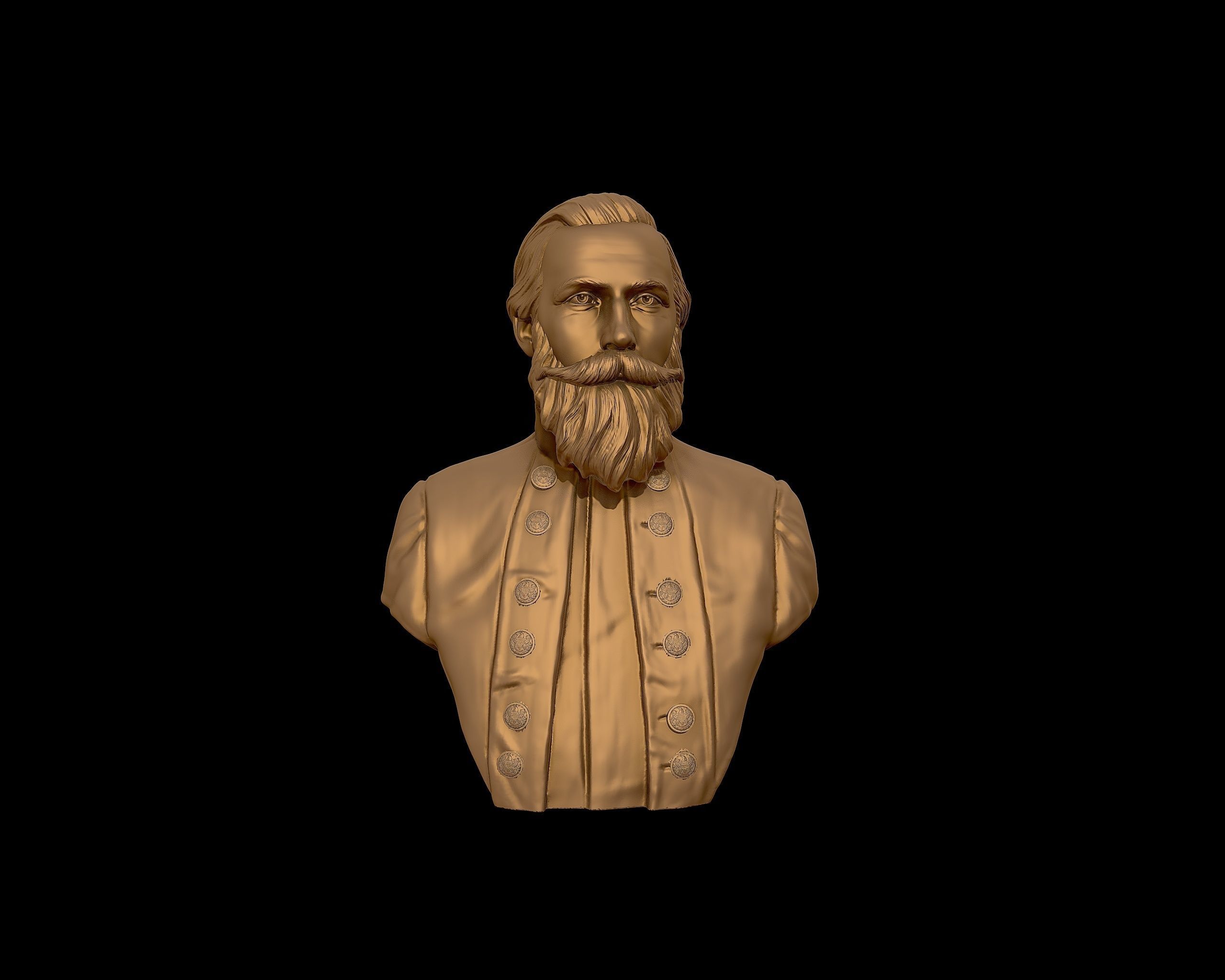 General James Ewell Brown Stuart bust sculpture 3D print model_20