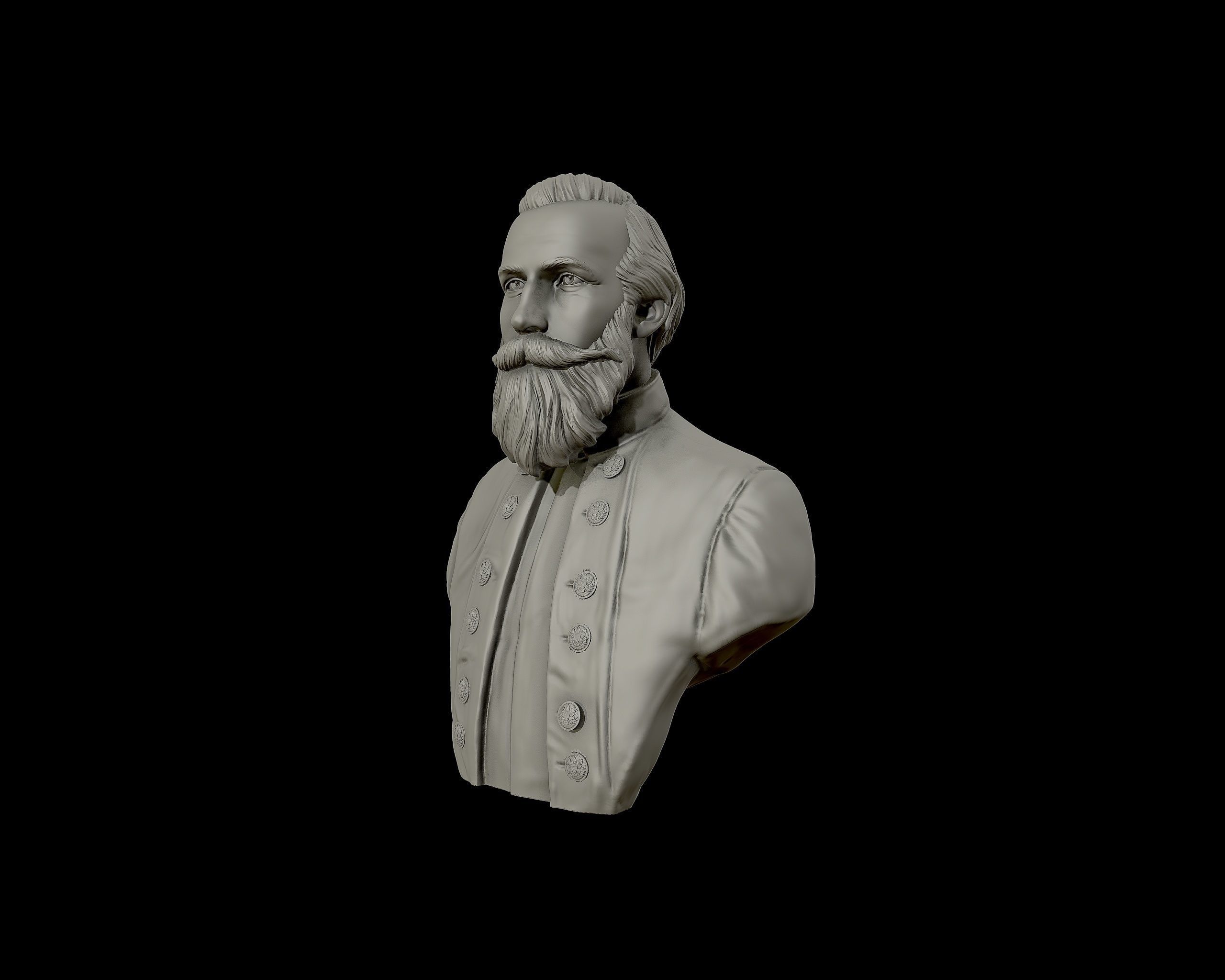General James Ewell Brown Stuart bust sculpture 3D print model_13