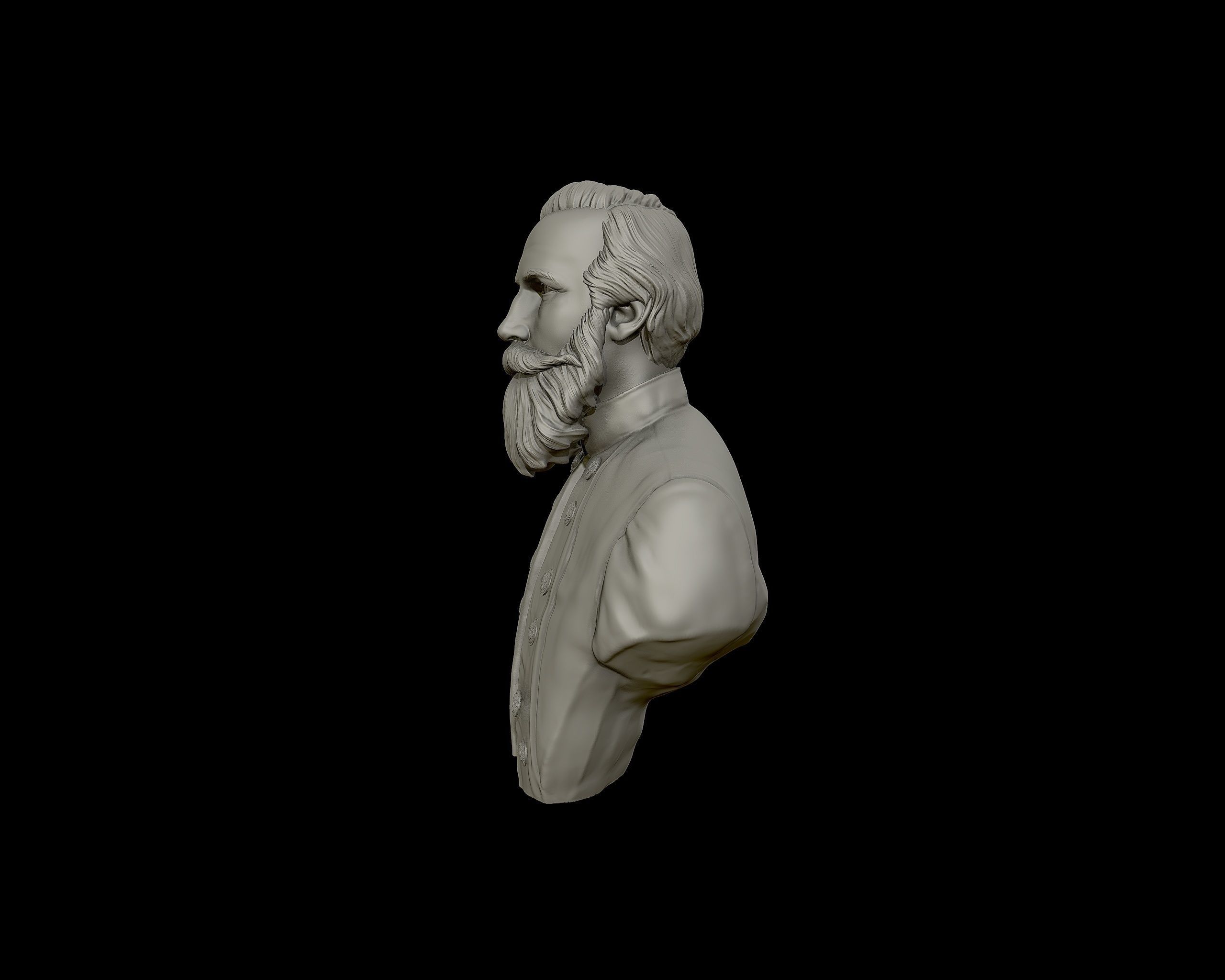 General James Ewell Brown Stuart bust sculpture 3D print model_9